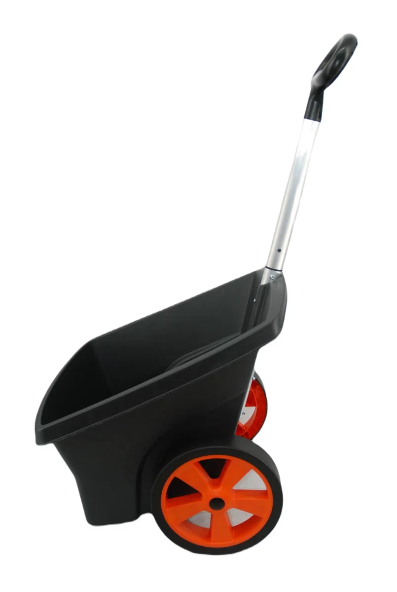 Gartenwagen Schubkarre 67 Liter Tragfähigkeit: 50 kg Gartenkarre Handwagen Handwagen Schubkarre mit Vollgummirad Gartentrolley Gartenschubkarre Deichsel aus Aluminium (Schwarz)