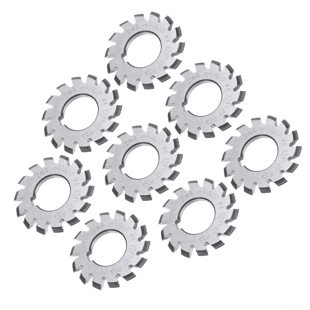 M1 Modul Zahnradschneider Set, 8-teilig Involute Fräser HSS 22mm Schaft, 20 Grad Druckwinkel für industrielle Getriebeherstellung