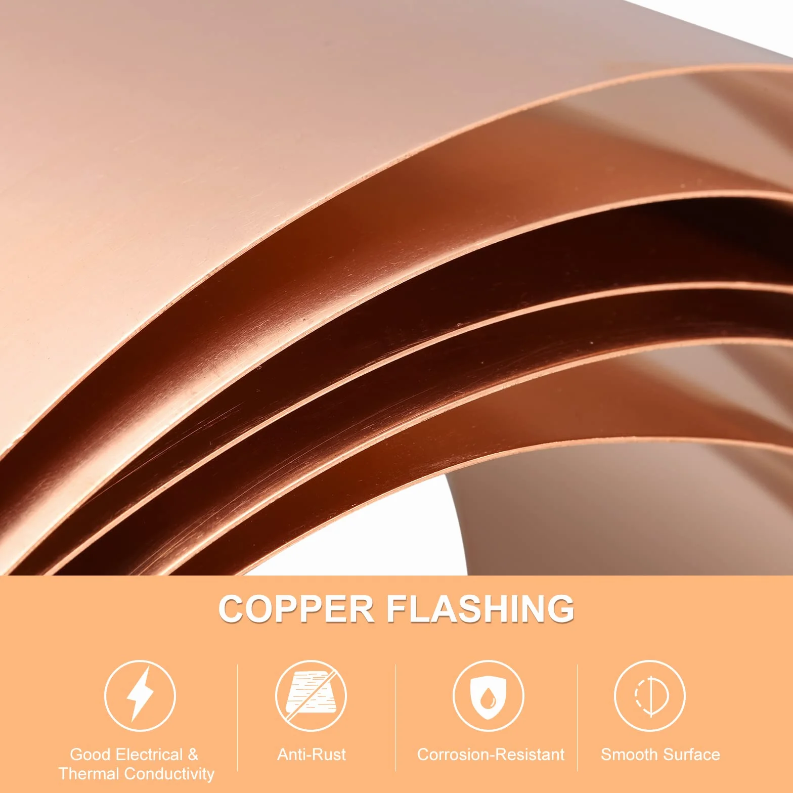 sourcing map 99,9 % reines Kupfer, blinkend, 1 mm x 100 mm x 1 m, Kupferblech, Rolle, Kupferstreifen, Metallfolienplatte für DIY-Projekte, elektrisch
