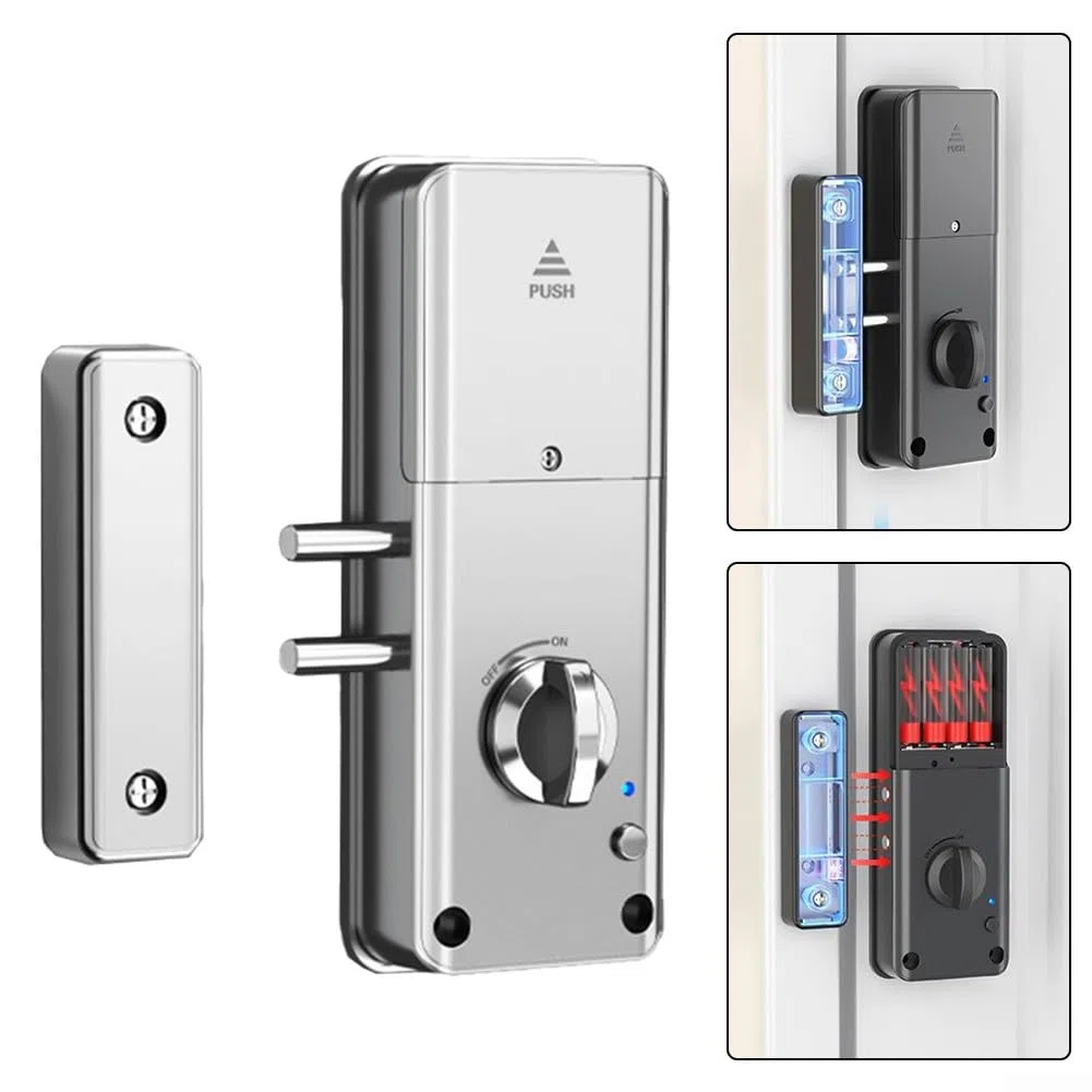 Unsichtbares Türschloss, intelligentes Türschloss ohne Bohren, Installation, App, Holztür, elektronisches Schloss, für den Innenbereich, Kartenschlag, Bluetooth-Fernbedienungsschloss (Tuya-Schloss,