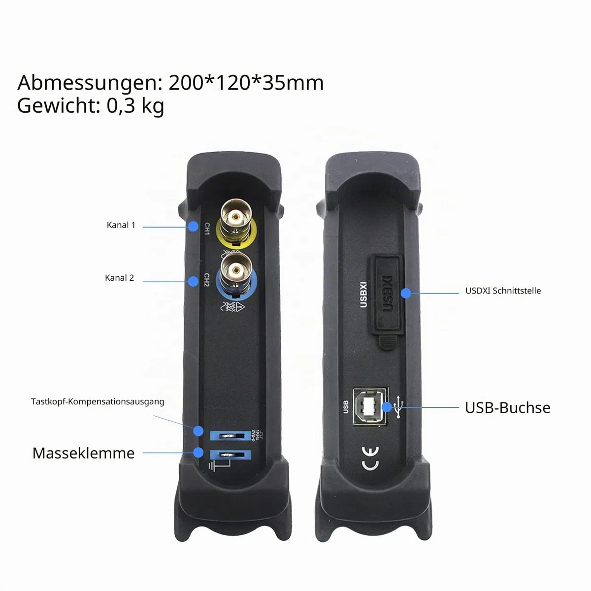 Hantek 6022BE 2-Kanal-USB-Digital-Speicher-Oszilloskop, 20 MHz, PC-basiert, 48 MSa/s