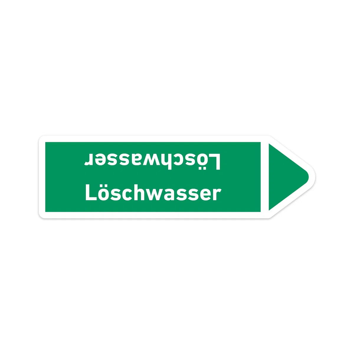 Wasser Rohrleitungskennzeichnung gemäß DIN 2403 Aufkleber (Löschwasser)