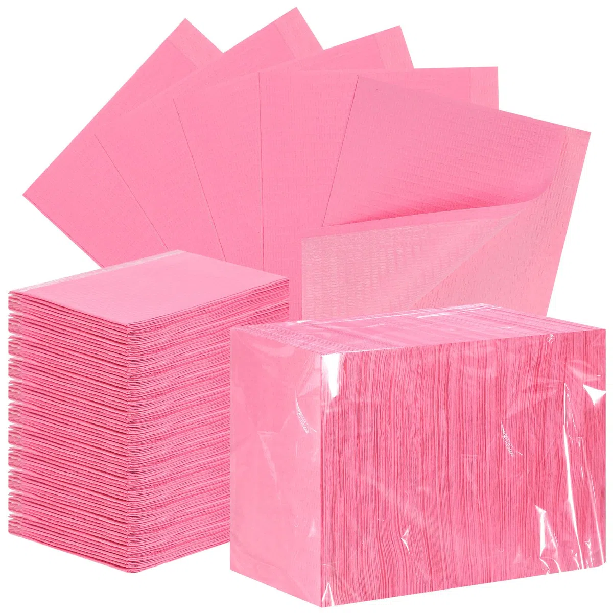 Healifty 125 Stück Dental-Lätzchen, Einwegschürzen für Erwachsene, 45,7 x 33,5 cm, Einweg-Zahnarzt-Lätzchen, 3-lagig, wasserdicht, Tattoo-Lätzchen für Nageltische, Zahnunterlagen, Matten und