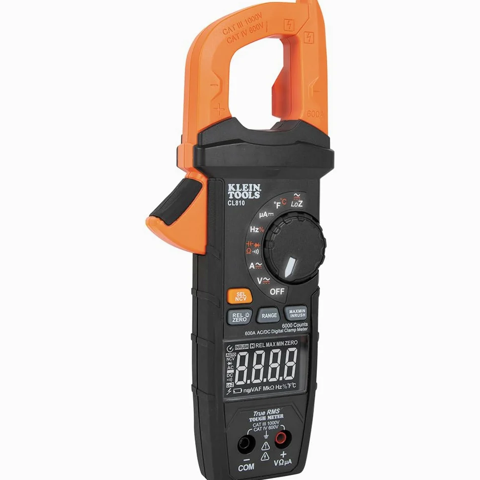 Klein Tools CL810 Digitales Zangenmultimeter 600A AC/DC | TRMS Auto-Ranging Stromzange | Spannung Widerstand Frequenz Kapazität Temperatur | NCV LoZ Durchgangsprüfung | Arbeitslicht CAT III