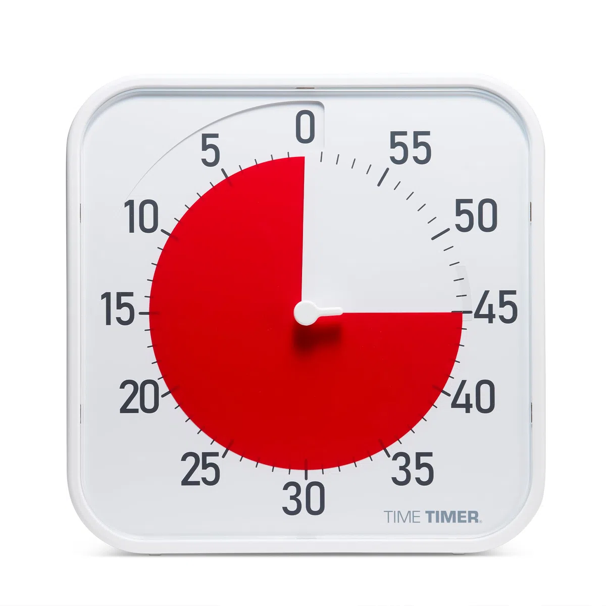 Time Timer Original Large 30x30 cm Visueller Countdown-Timer – Großer 60-Minuten-Timer für Klassenzimmer, Studentengruppen und Erwachsenenbesprechungen – hilft bei Fokus, ADHS, Autismus (Weiss, Rot)