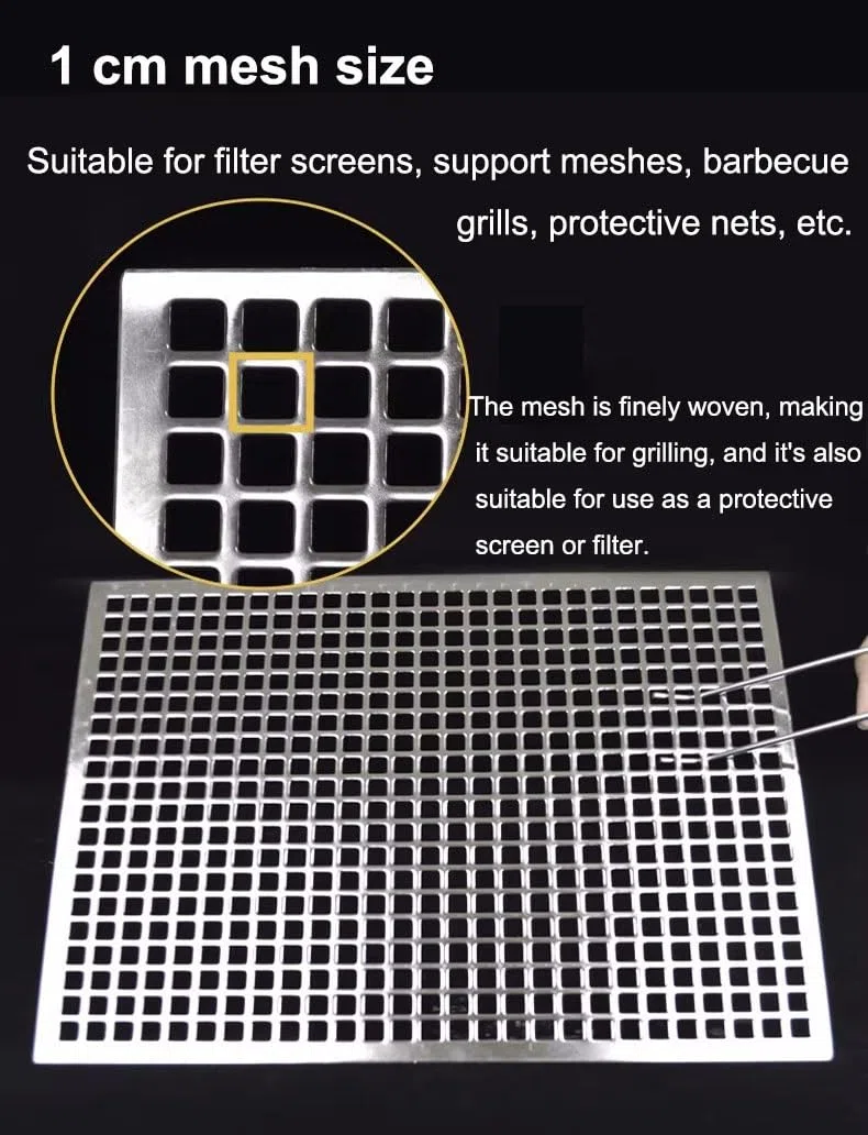 3 mm (0,12 Zoll) dickes Lochblech, 304-Edelstahl-Netzrahmen, Mehrzweckgestell for Schutz von Arbeitsplatten und Filtern beim Grillen(50x30cm/19.7x11.8in)