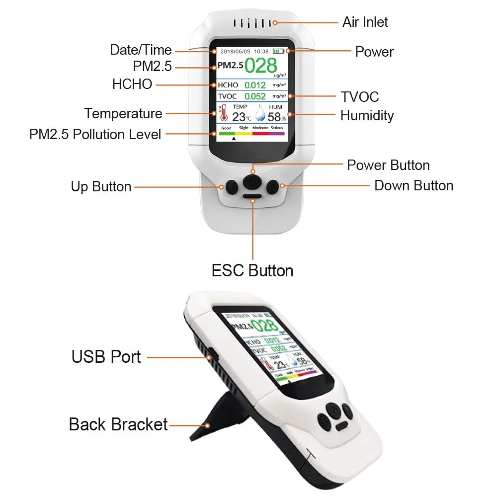 Neuer tragbarer Ozondetektor, multifunktional, intelligent, O3-Ozonmessgerät, Gassensor-Analysator