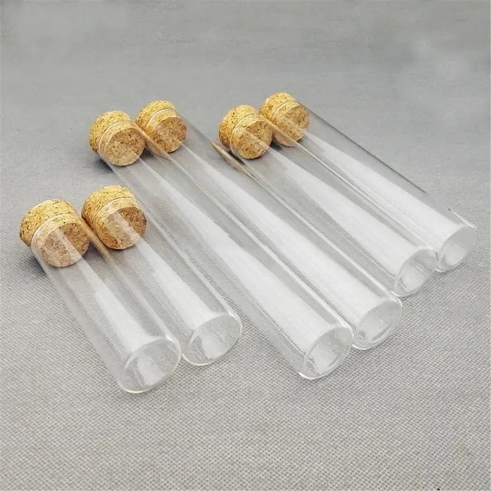 Außendurchmesser 30 mm, flacher Boden, Reagenzglas aus Glas mit Korken, Laborglasreagenz(30x200mm 15pcs)