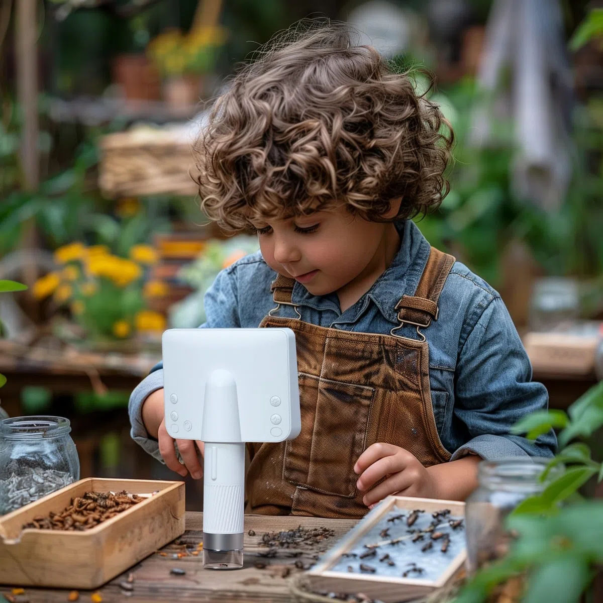 BEAVERLAB Mikroskop für Kinder, digitales Mikroskop 100X-1600X, 4,0" IPS Mikroskop, 1080P HD Taschenmikroskop mit 8 einstellbaren LED-Lights, drahtlose Handheld Microscope für Handy PC/TV