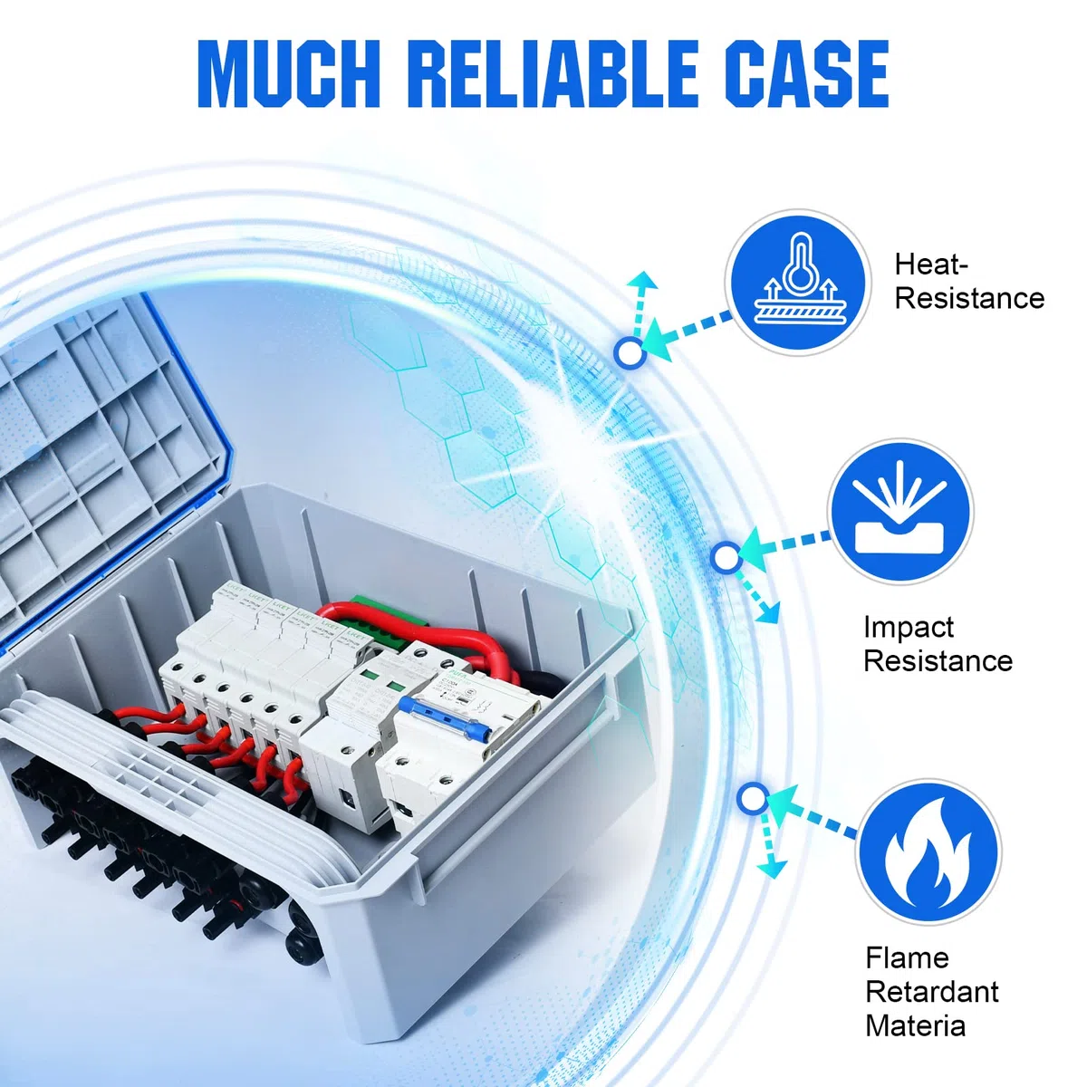 ECO-WORTHY 6 Saitige PV Solarmodul Combiner Box &125 A Leitungsschutzschalter für Solarpanel Gitter und Netzunabhängiges Solarstromsystem