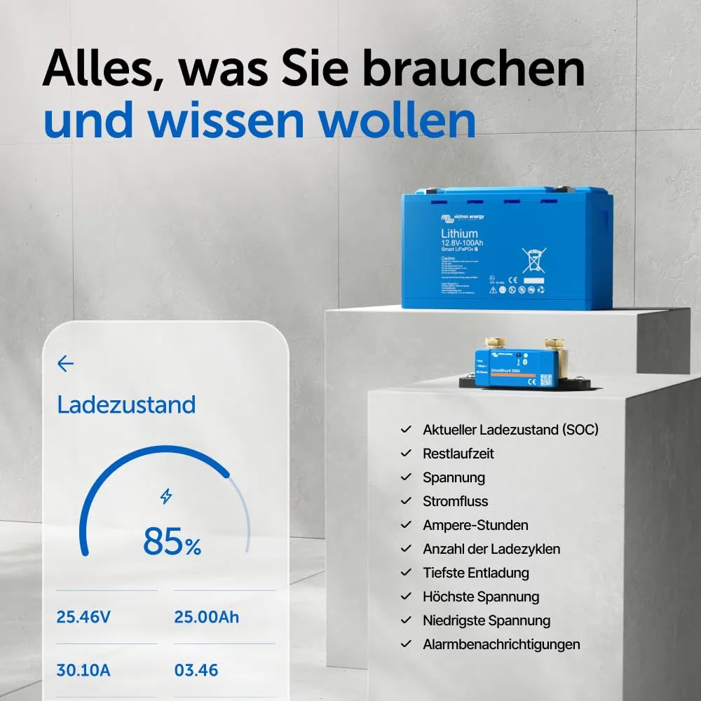 Victron Energy SmartShunt IP65 300A/50mV - Smart Shunt Batteriewächter (Bluetooth)