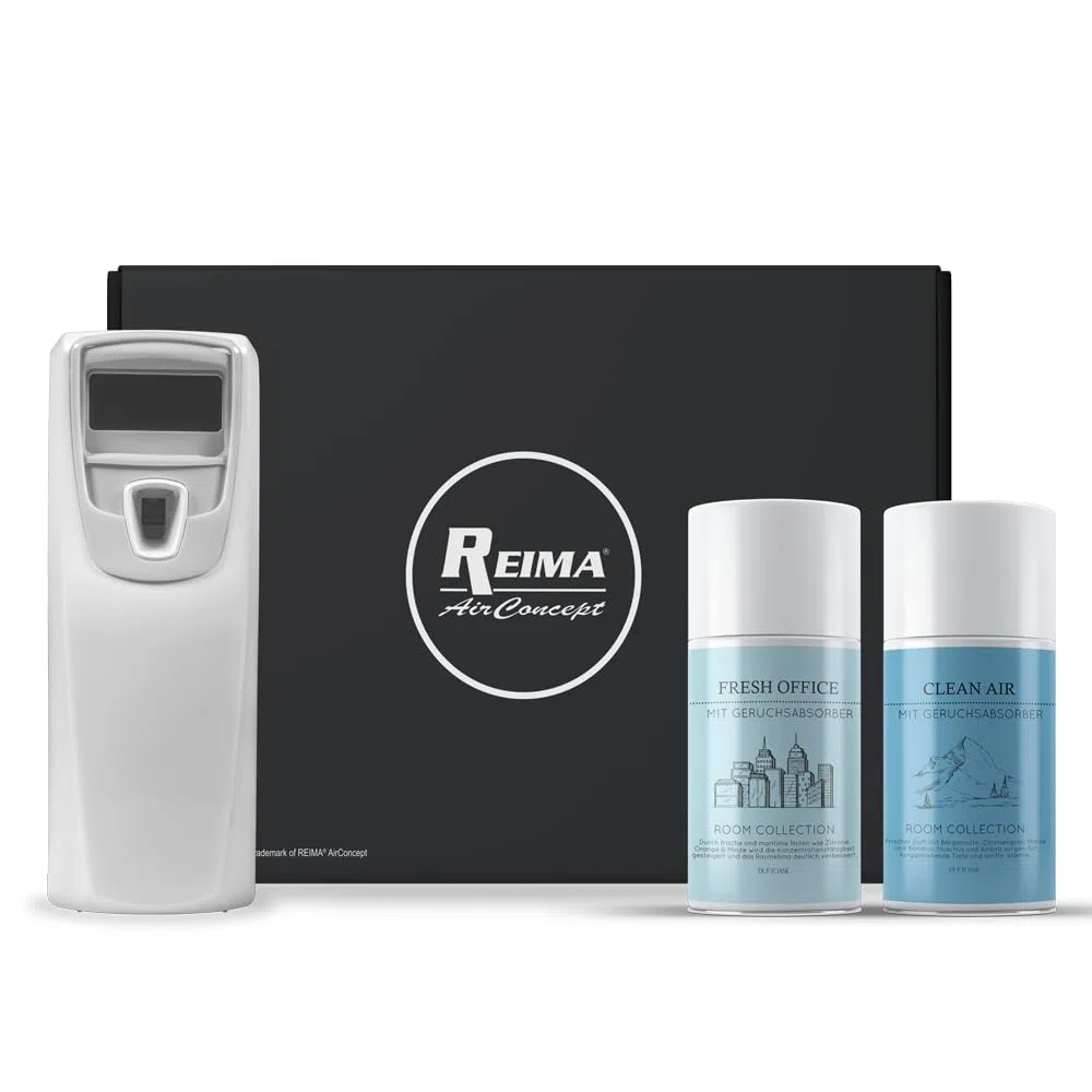 Duftspender Starter Set "Anti-Smoke" | incl. Raumsprays "Fresh Office" und "Clean Air" | Raumdüfte von REIMA | mit Geruchsabsorber | Farbe: Business