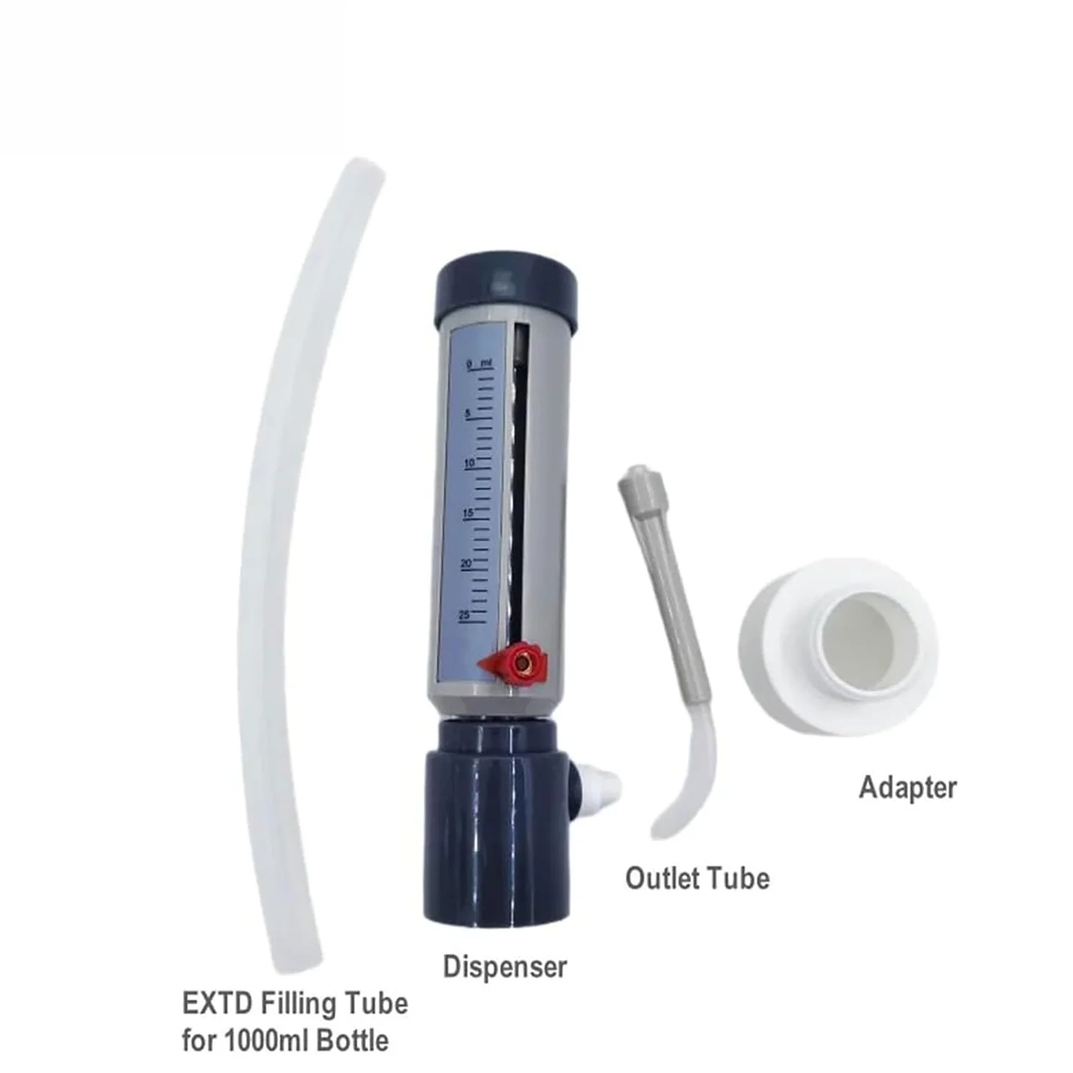 MObyat Flaschenaufsatz-Dispenser Mit Hülse, Verstellbare Laborpipetten Von 0–25 Ml, Mit 1000-ml-Reagenzflasche Aus Kunststoff, Präziser Skala, Einfacher Und Präziser Dosierung Ohne Tropfenbildung