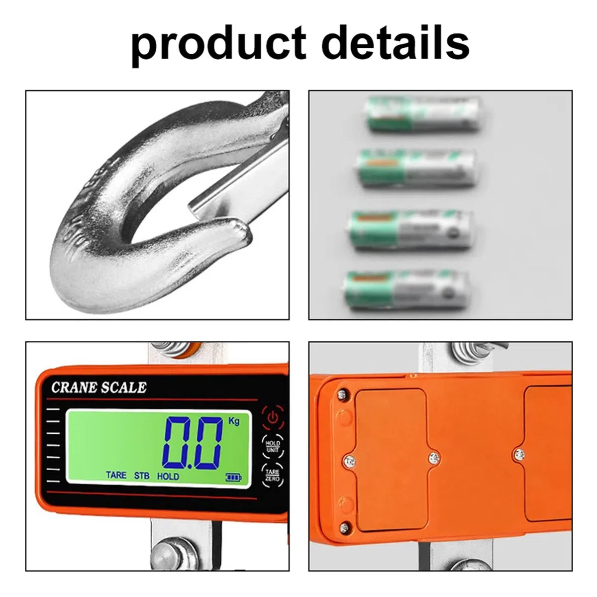 Hängende Waage mit Fernbedienung 1500KG 3000lbs, Digitale Hängewaage Elektronische Kranwaage Zugwaage mit präzisem Sensor & LCD-Anzeige, Wildwaage Mini Waage mit Haken für Bauernhof, Fabrik, Jagd