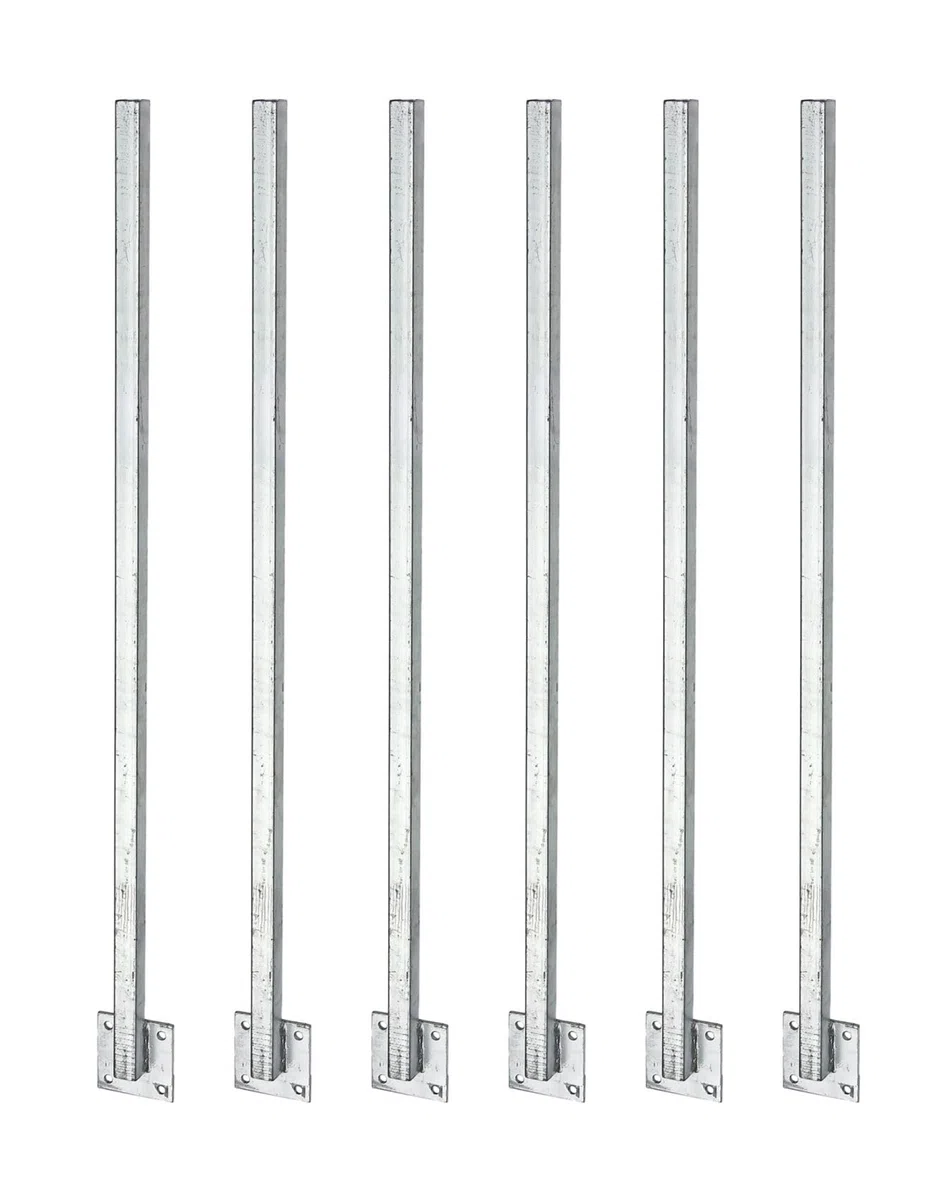 Alberts 6er Set Universalpfosten | direkt gegen Platte geschweißt | zum Anschrauben | Länge 1150 mm | Pfosten 30 x 30 mm