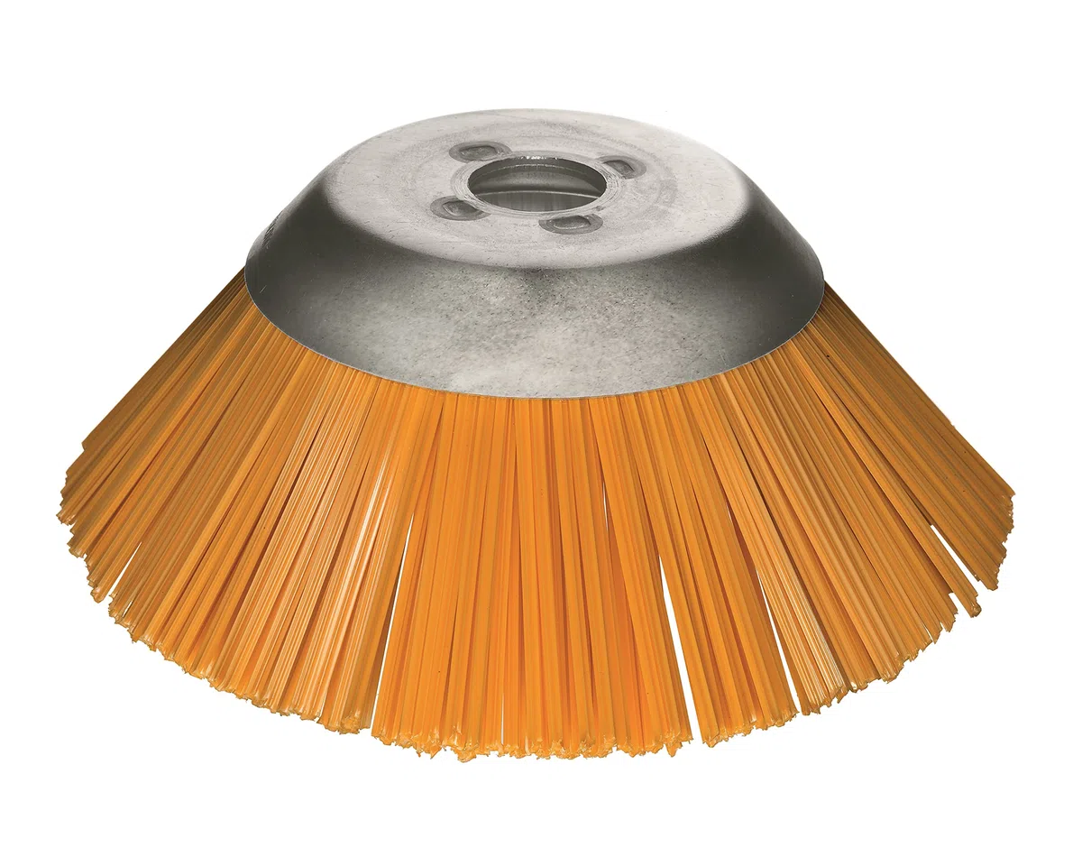 Lessmann Kegelbürste für Motorsensen ø 230 mm (entfernt Unkraut von Rasengittersteinen/Bordsteinen usw., Material Polyester, keine Kratzer, Aufnahme 20 mm) 42600001