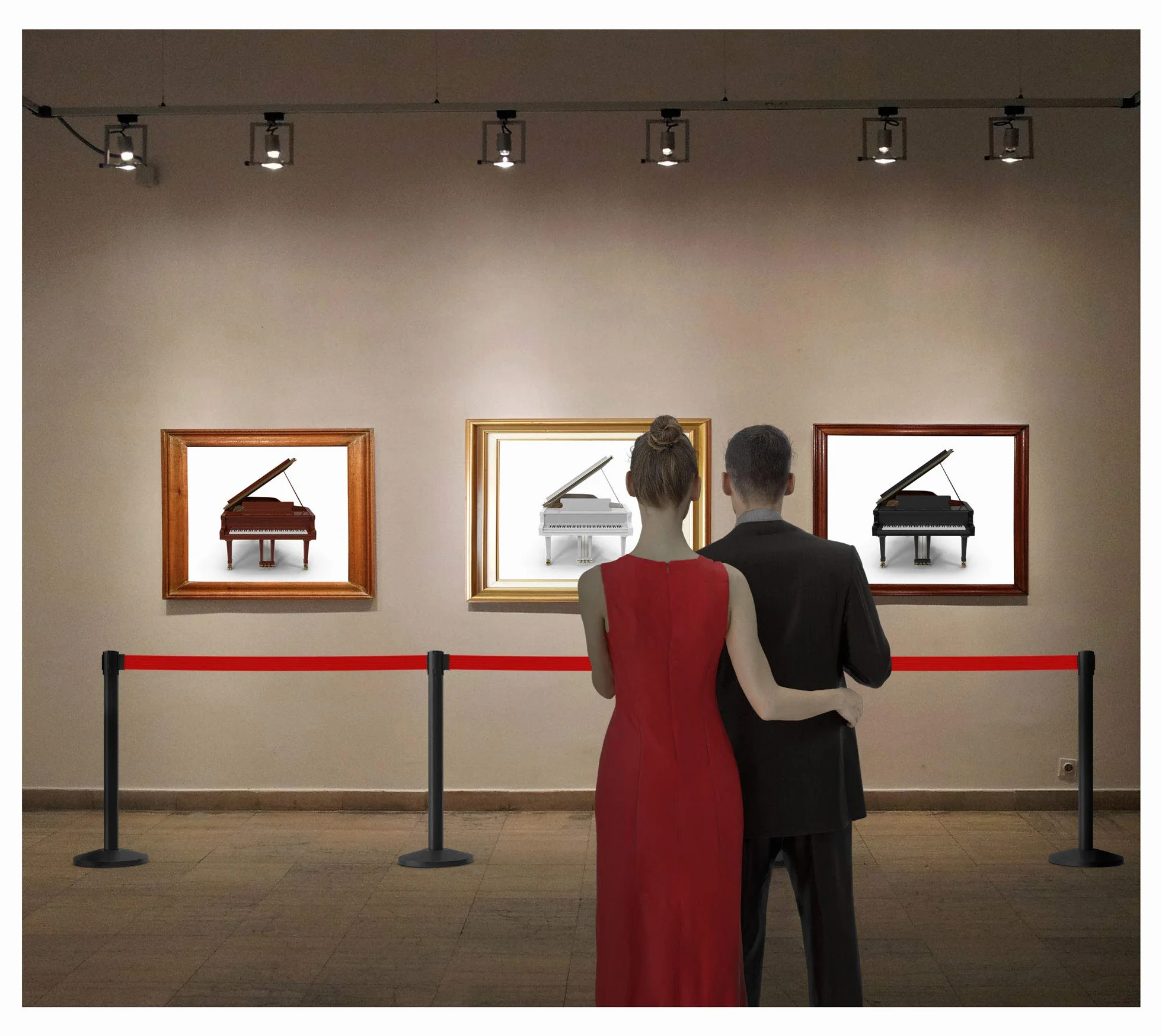 Stagecaptain PLS-200B Absperrständer Personenleitsystem 5 Paar (10 Stück Absperrpfosten, Hotel, Ausstellung, Flughafen, Vip, roter Teppich, Absperrband rot) schwarz