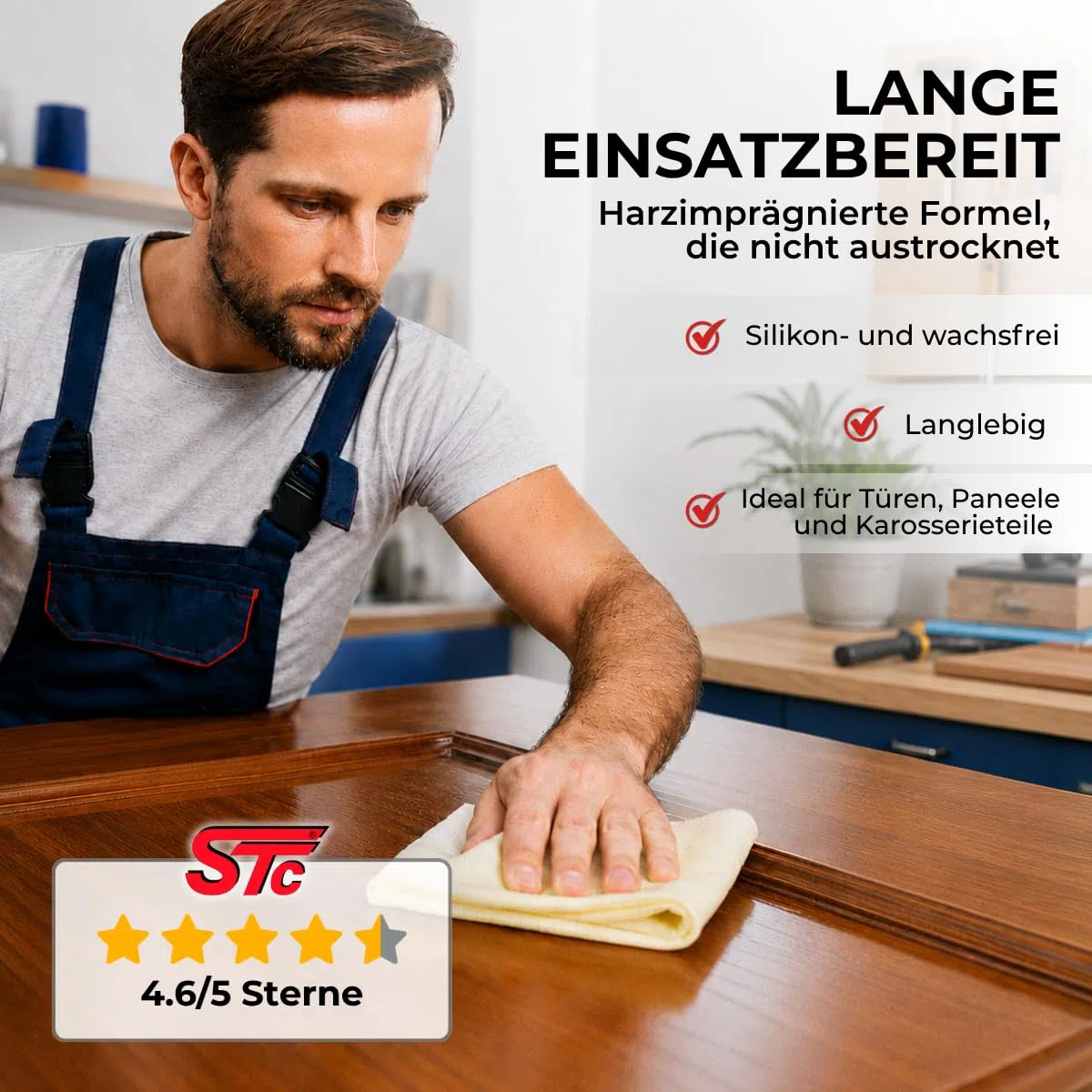 STC Staubbindetuch 10 x 5er Pack (50 Stück) – hochwertiges Honigtuch für Lackierarbeiten – Staubtuch für alle Lackarten geeignet – trocknet Nicht aus – 80 x 50 cm