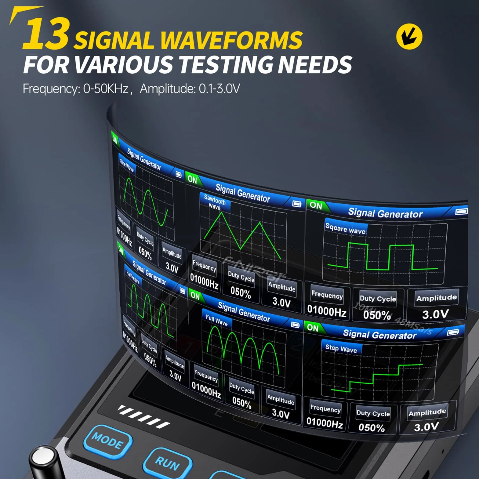 DEWIN Oszilloskop, 3 in 1 DSO-TC4 Oscilloscope Transistortester Signalgenerator 10 MHz Bandbreite 48 MSa/s Abtastrate