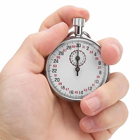 Mechanische Stoppuhr Metall-Stoppuhr Handheld-Laufzeituhr Großes Zifferblatt-Display Physik-Lehrgeräte