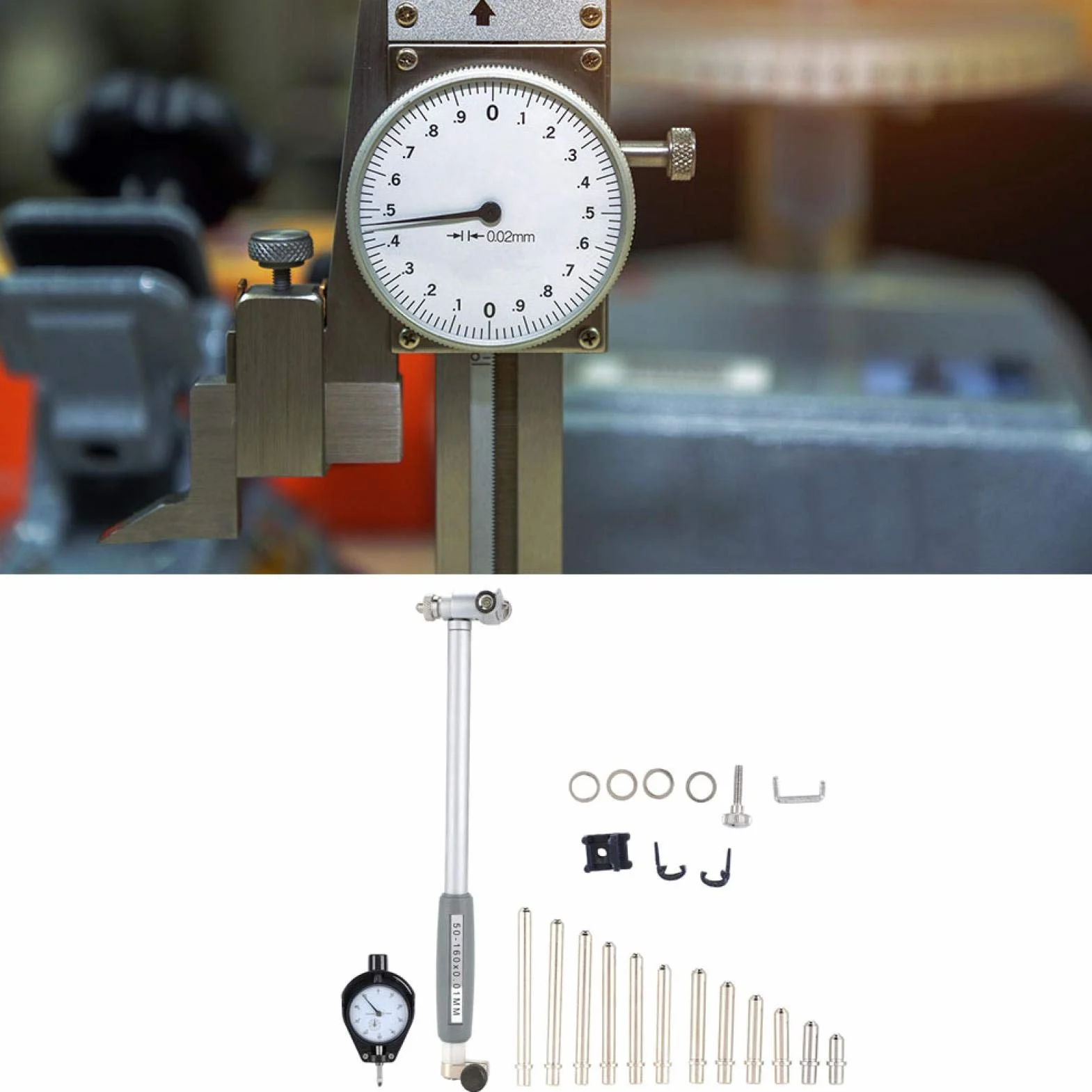 Digitales Bohrungsmessgerät, Messuhr mit hoher Genauigkeit Messgerät mit Messgenauigkeit, langlebiges Messgerät für Messgeräte für den Haushalt der mechanischen(Inner diameter gauge 50-160)