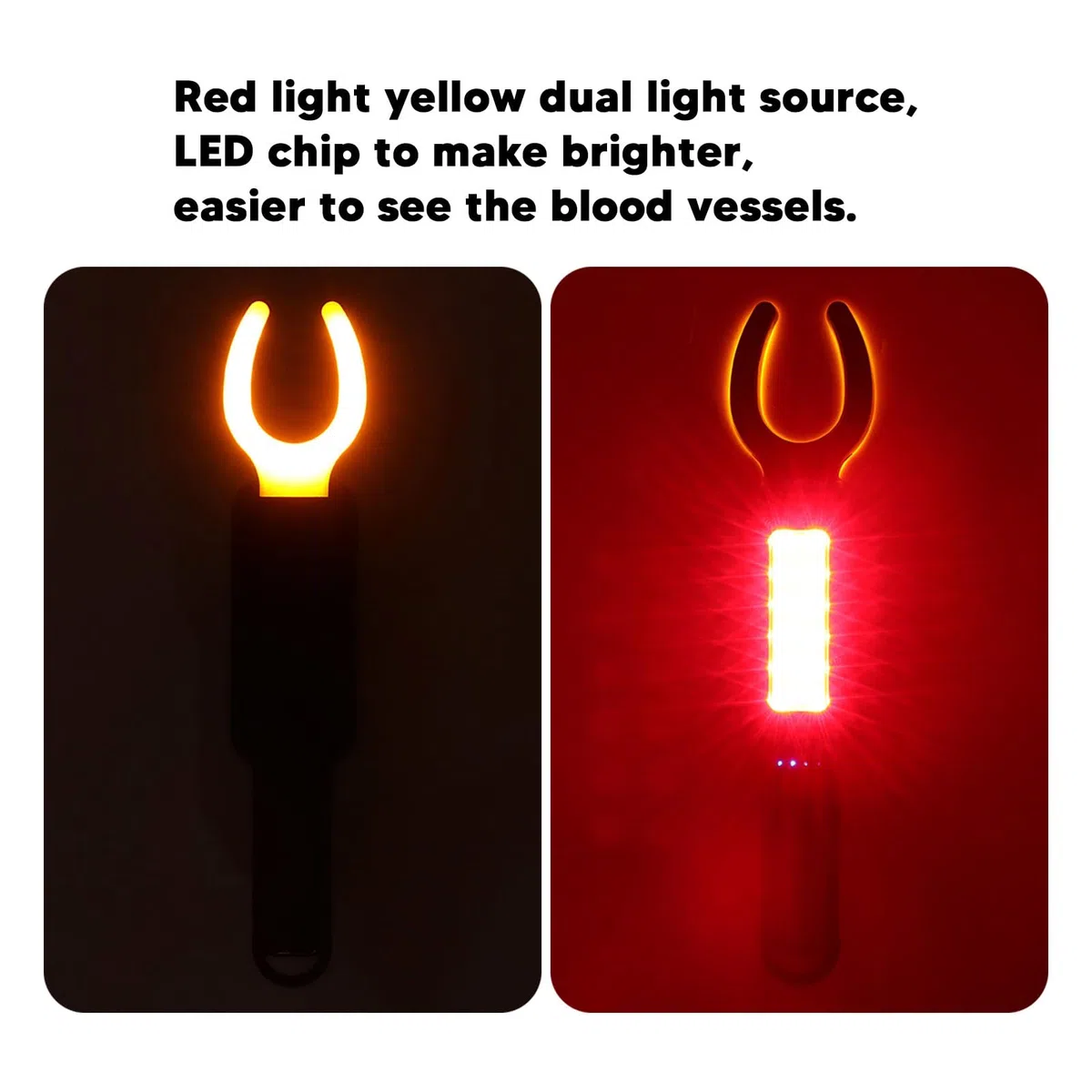 Topyond Venen-Detektor, Venenfinder, USB Wiederaufladbare Infrarot-LED-Venensucher-Handleuchte Mit Rotem Und Gelbem Licht, Infrarot Hand Venendetektor