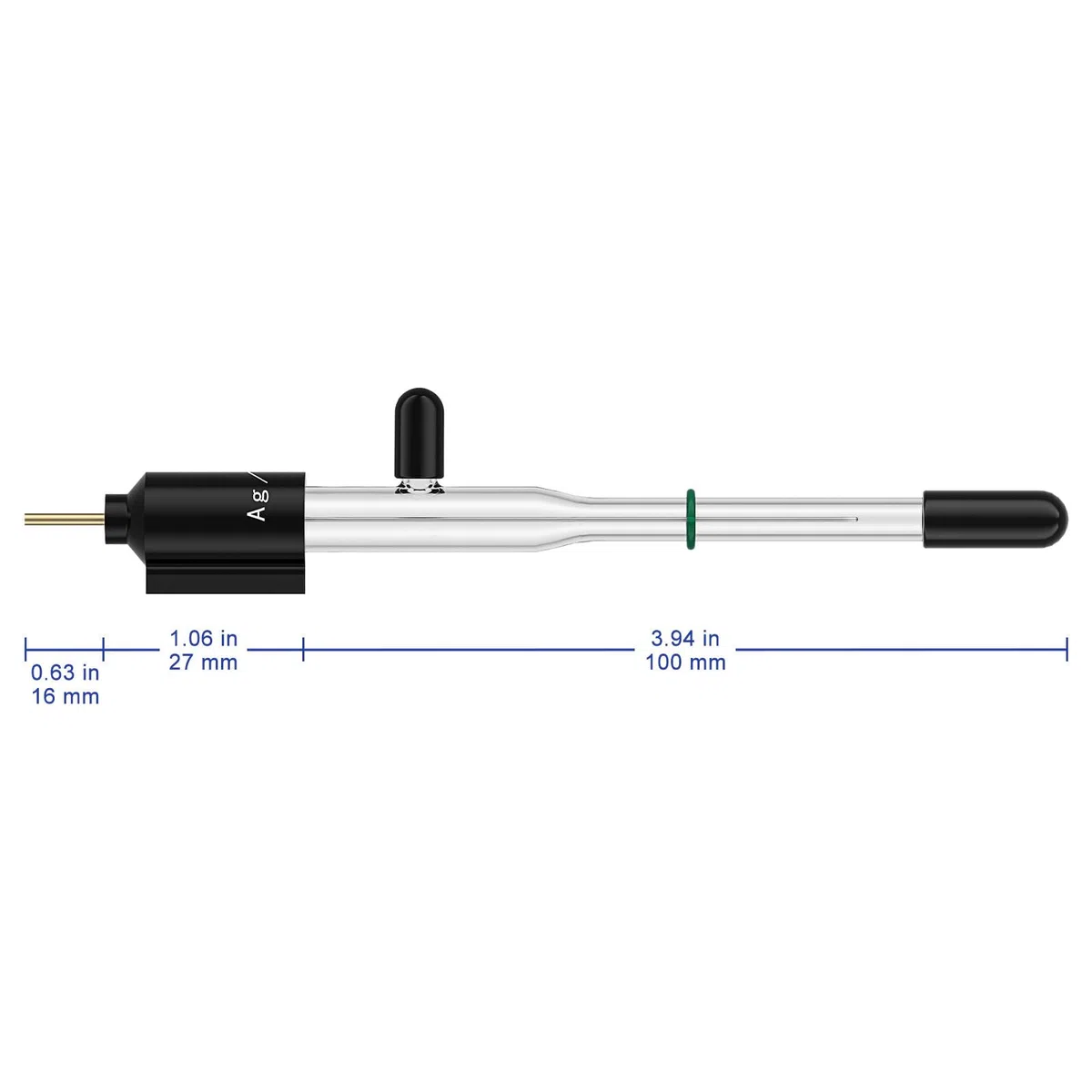 Labasics Gesättigte Silberchlorid Referenzelektrode, Ag/AgCl Referenzelektrode, Neutrale Elektrode, 6 mm Durchmesser x 65 mm Länge, Kompatibel mit den meisten elektrochemischen Zellen