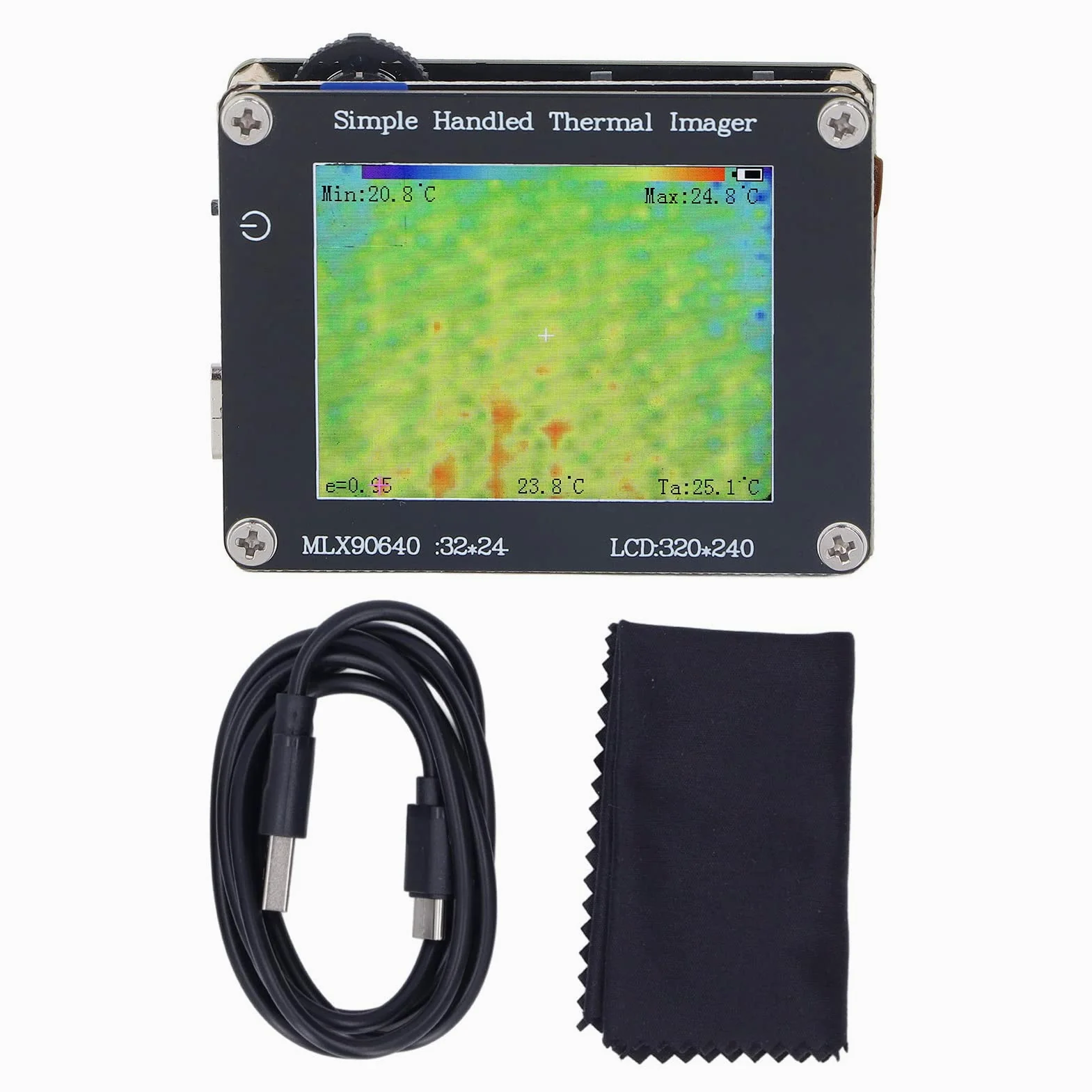 Tragbare Infrarot Wärmebildkamera,2 Zoll LCD Bildschirm 320 * 240,Messbereich -40℃ Bis 300℃,4H Akkus,USB C Ladung,Speichert 100 Bilder,Für Temperaturmessung
