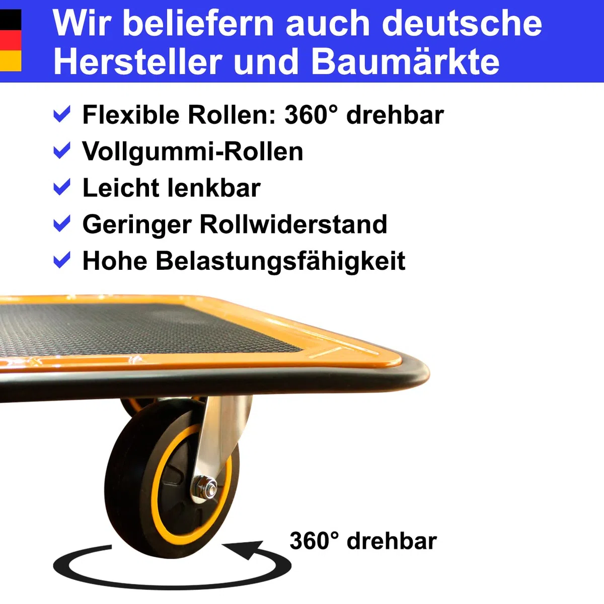 Plattformwagen Transportwagen klappbar bis 150 kg Handwagen Rollwagen Anti-Rutsch-Auflage gut lenkbar Transporthilfe