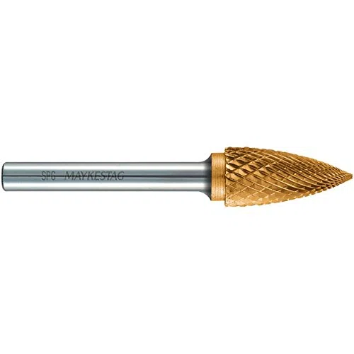 Alpen 780706112100 Hartmetall-Frässtift SPG 6 S6 TIN 12x70mm