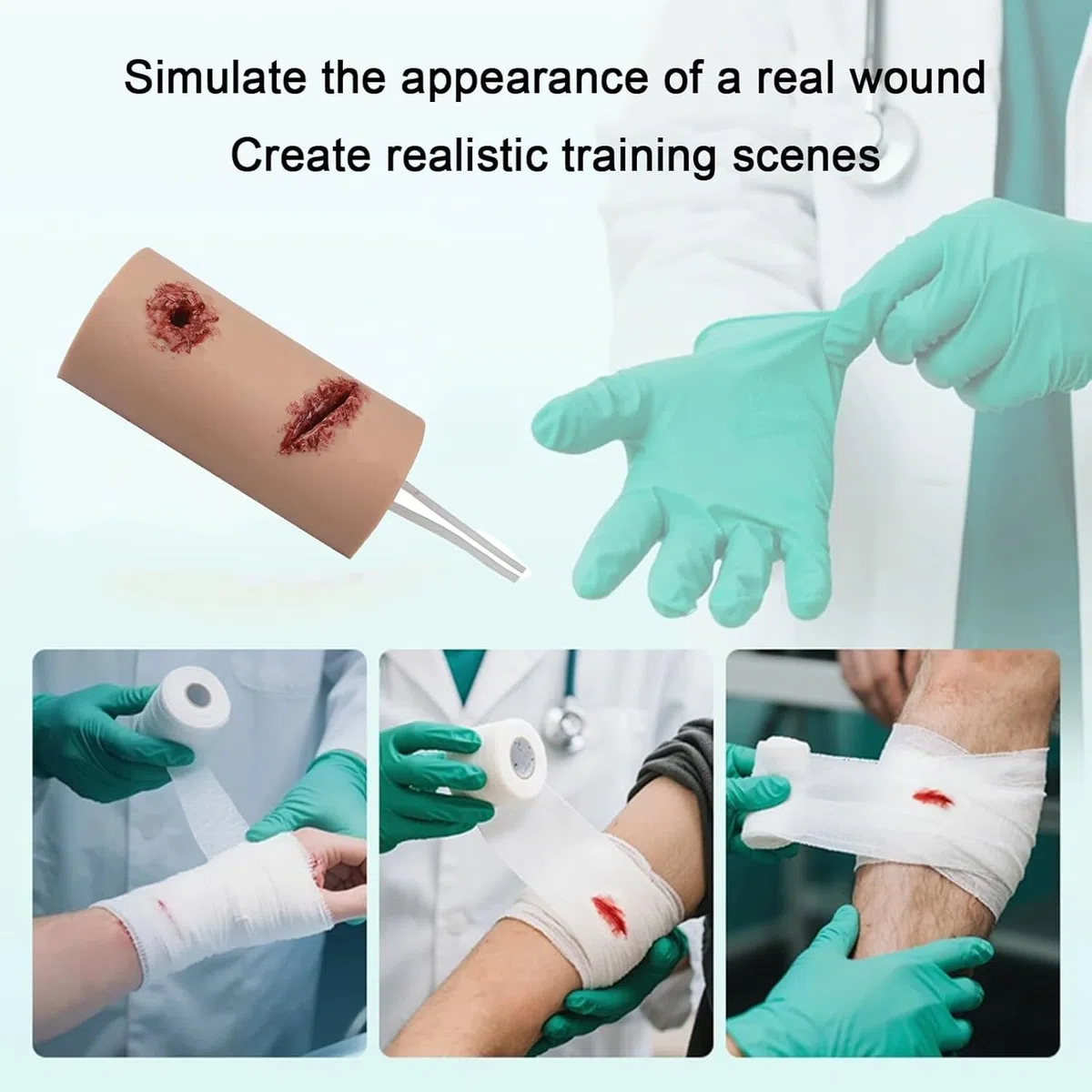 Wound Packing Trainer, Stop The Bleed Training Kit, Deep Laceration Trauma Module, Haemostasis Practice Model, Blood Control Exercises, Suturing Exercises, for Course, Military & First Aid Training