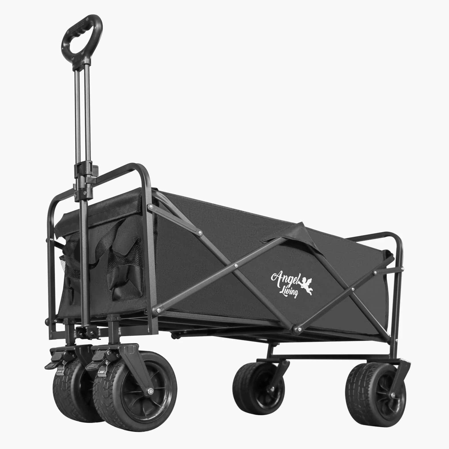 Angel Living Bollerwagen Faltbar 300L mit tragkraft 150KG, Handwagen Klappbar, Faltbarer Campingwagen mit Höhenverstellbarem Griff, Leicht und Platzsparend,Stabil