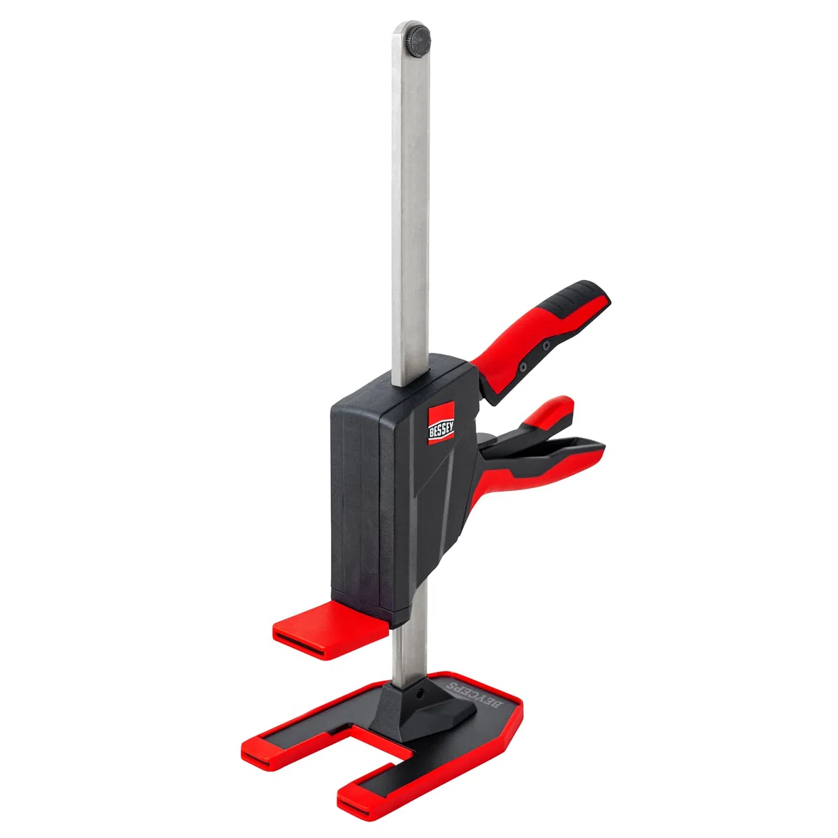 BESSEY BEYCEPS BEY23 Einhand-Montagewerkzeug, Heben/Spreizen 5-230 mm, Spannen 170-390 mm, Montagearbeiten mit bis zu 180 kg Hubkraft, Hebewerkzeug, Gewicht 1,60 kg, Schwarz/Rot