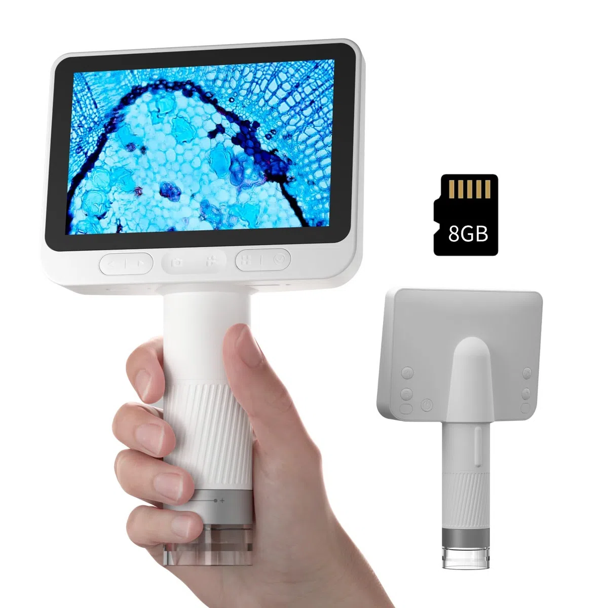 BEAVERLAB Mikroskop für Kinder, digitales Mikroskop 100X-1600X, 4,0" IPS Mikroskop, 1080P HD Taschenmikroskop mit 8 einstellbaren LED-Lights, drahtlose Handheld Microscope für Handy PC/TV