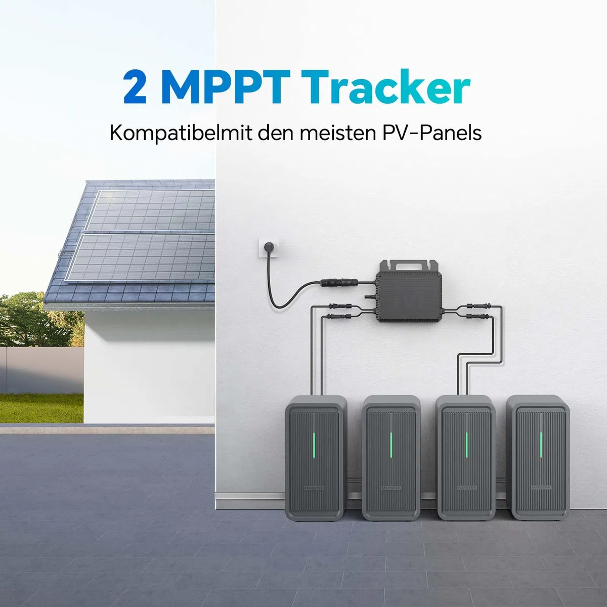 Marstek Mikro-Wechselrichter 800W (Upgrade 2026), Mikrowechselrichter für Balkonkraftwerk, 2MPPT, 0% MwSt, IP-67, WiFi, App-Steuerung, Plug & Play, für Photovoltaik-Module