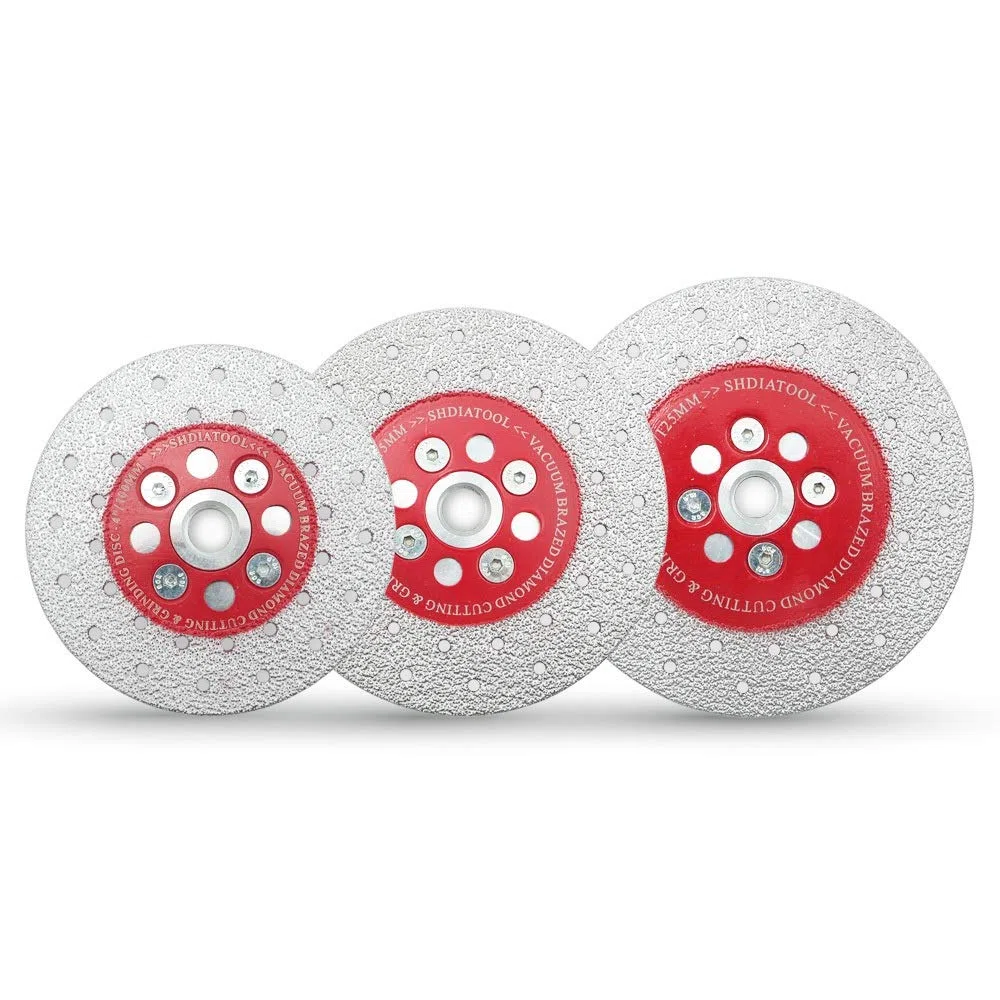 Doppelseitige vakuumgelöteten Diamant-Ausschnitt-Schleifscheibe M14 Gewindeschneid Shaping Polierstein Porzellan Räder Schleifscheibe (Color : 125mm, Size : 2pcs)