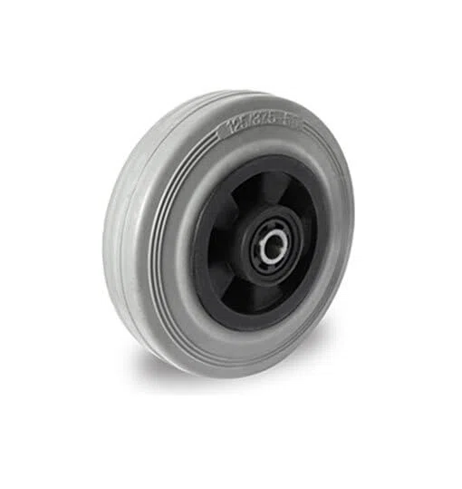 Einbaurad 80 mm Vollgummi grau