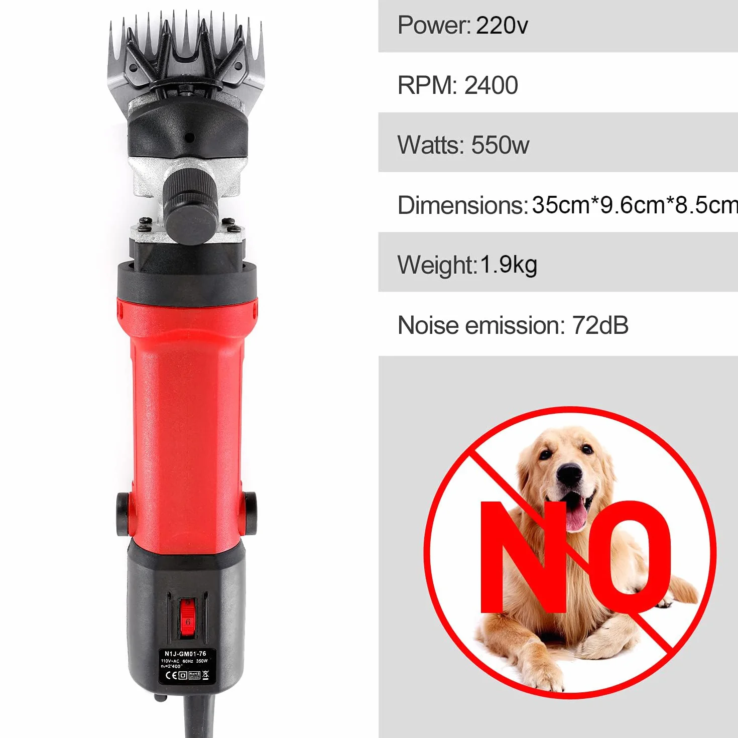 Schafschere,550W Fachmann Elektrische Schafschere,Tierpflege Schafschermaschine Alpakas, Ziegen und mehr, 6 Geschwindigkeiten Schwerlast Farm Livestock Haircut