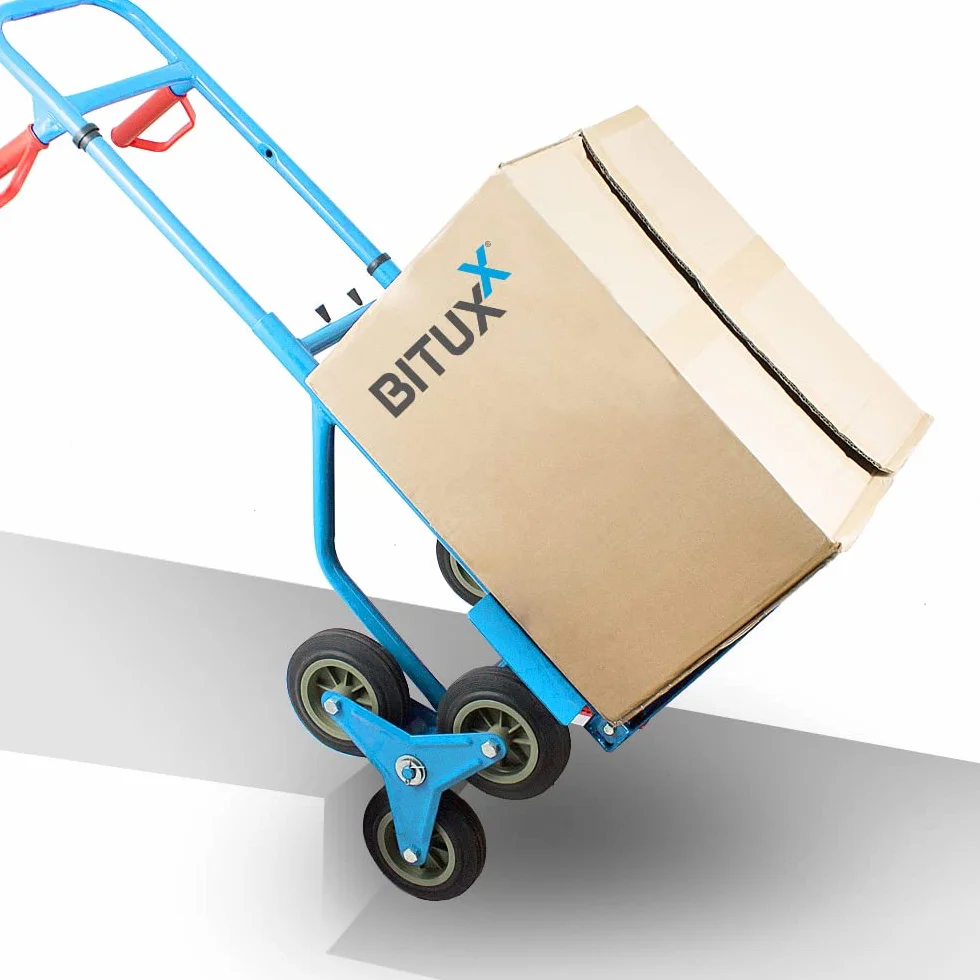 Bituxx Treppenkarre Sackkarre Treppe Treppensackkarre 200kg Treppensteiger Stapelkarre Klappbar Hartreifen