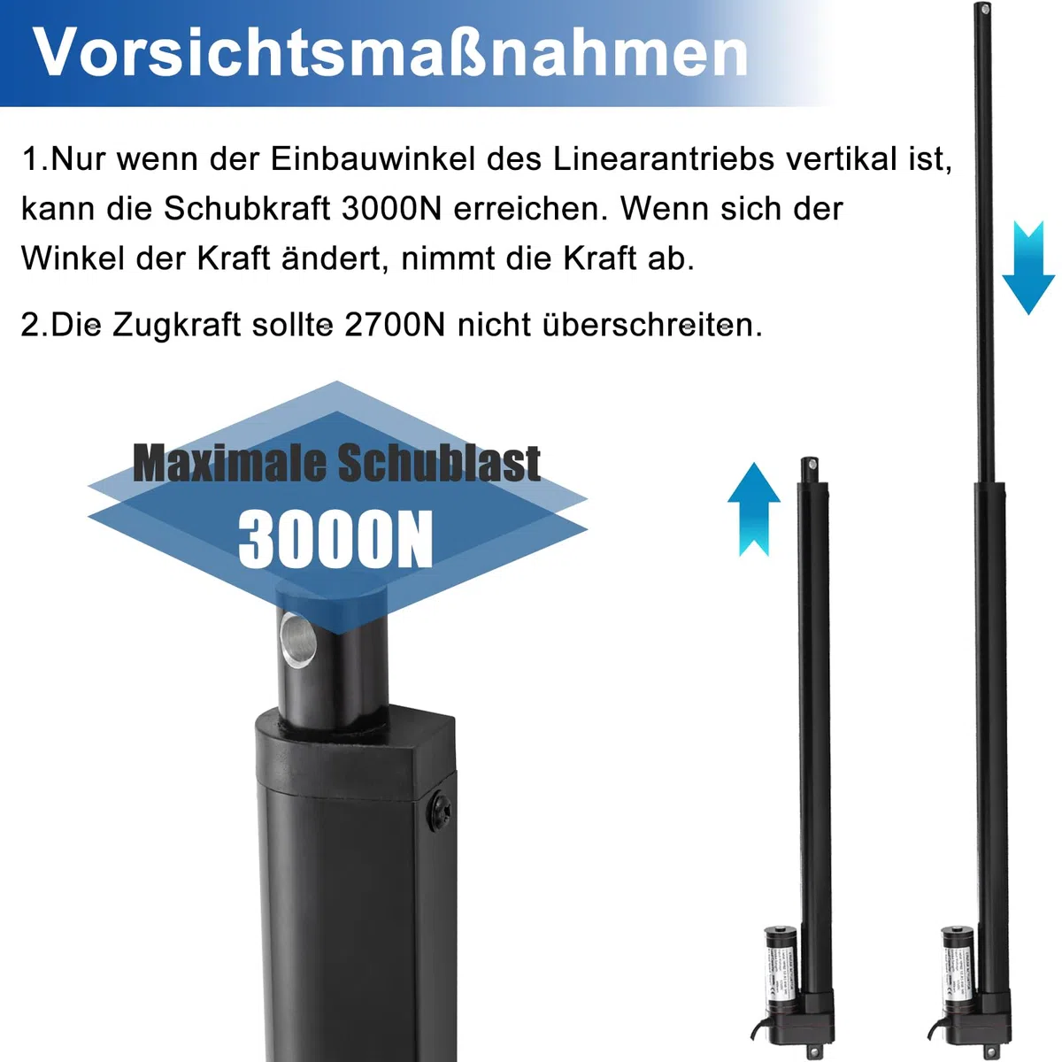 300mm Hub 3000N IP65 Wasserdicht Linearantrieb 24V Linear Actuator Linearmotor 5mm/s Mit Montagebügeln für Lift Coop Tür,Schrank, Fensteröffner, Türöffner, Home Automation