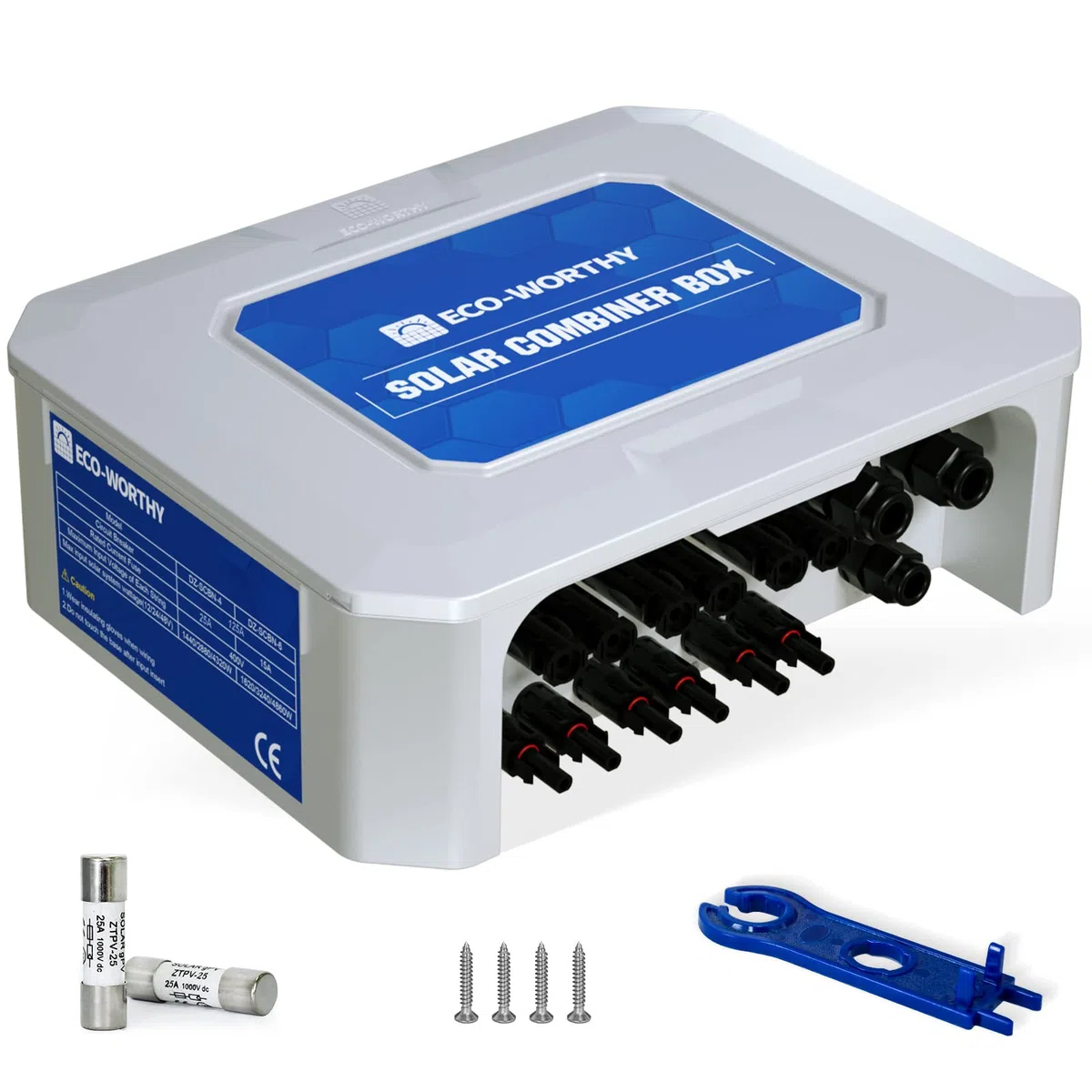 ECO-WORTHY 6 Saitige PV Solarmodul Combiner Box &125 A Leitungsschutzschalter für Solarpanel Gitter und Netzunabhängiges Solarstromsystem