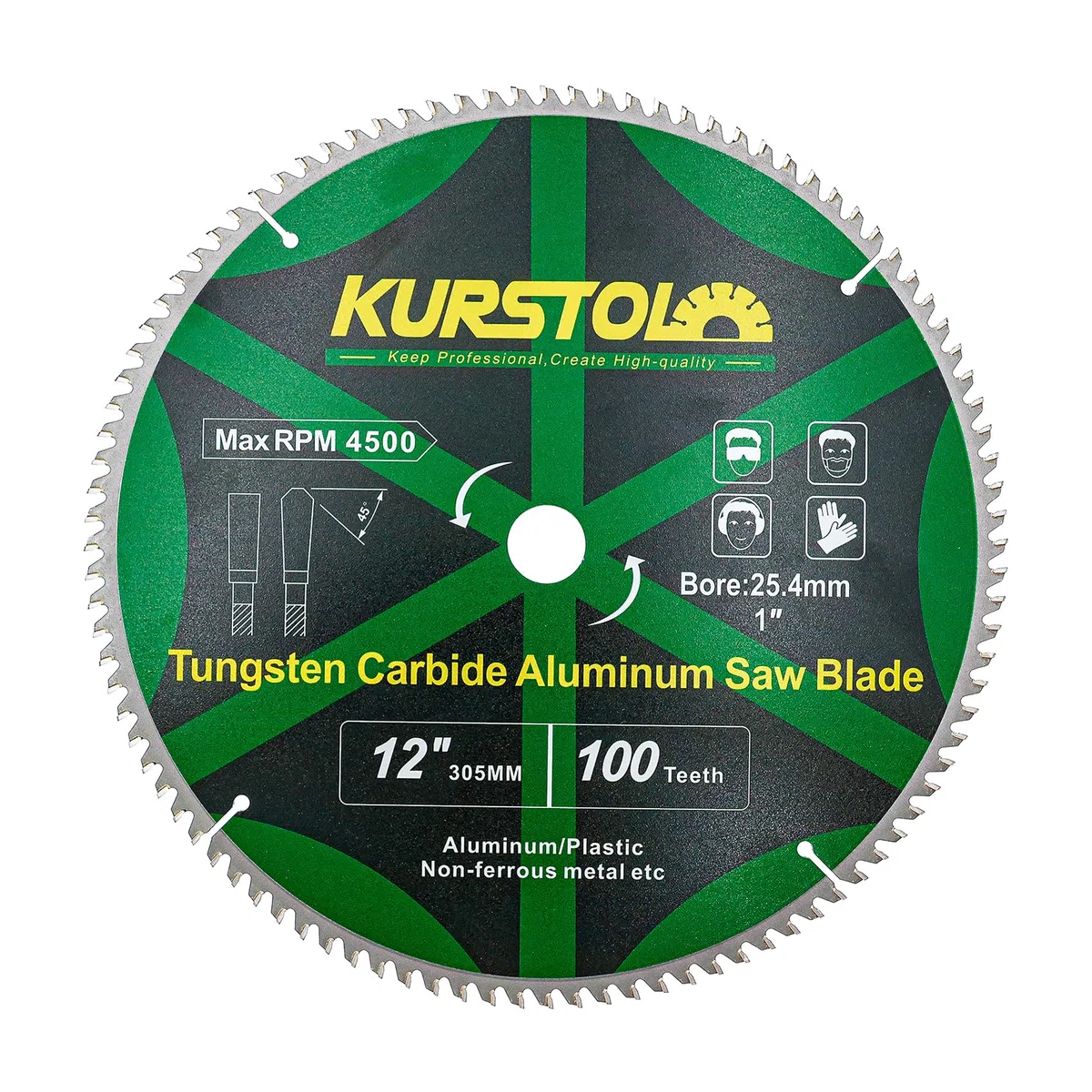 Metall-Kreissägeblatt 305 x 25,4mm - TCG Aluminium-Kreissägeblatt 100 Zähne für Aluminium, Nichteisenmetall, Kunststoff