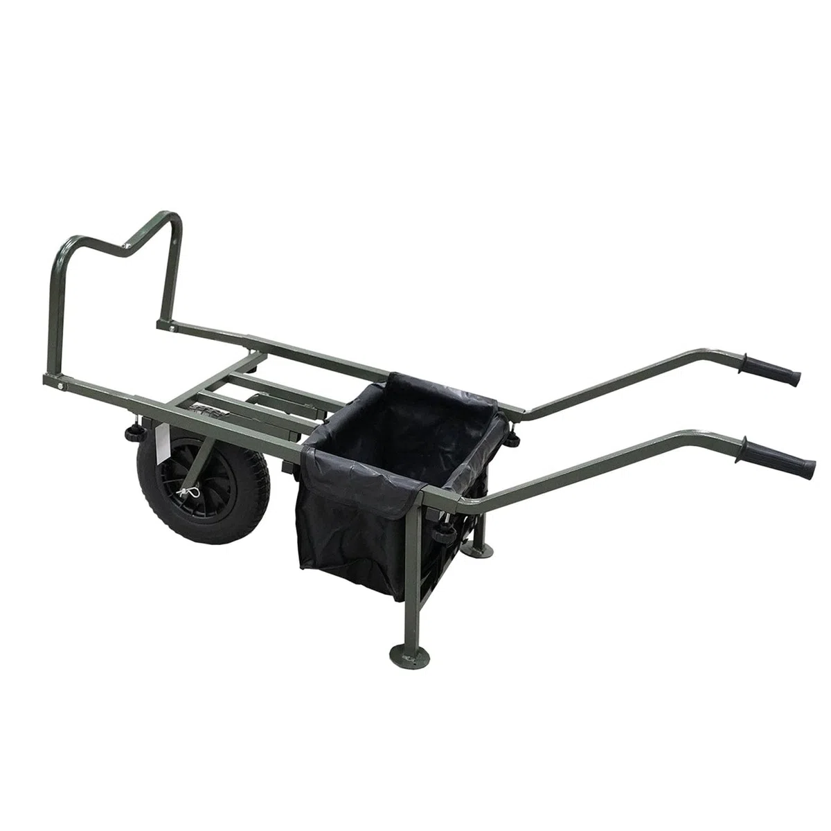 Carp Trolley MK II – Wendiger Angel-Transportwagen bis 75kg – Längenverstellbare Ladefläche & Luftbereifung – Inklusive Gepäcktasche – Klappbares Stahlrohrgestell