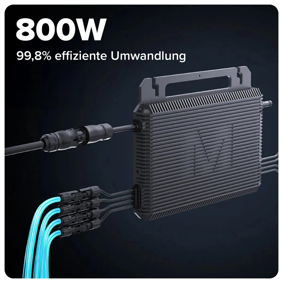 MARSTEK Mikro-Wechselrichter 800 W MST-MI0800 für Balkonkraftwerk, IP67 wetterfest, Plug-&-Play Installation, 2 MPPT, Bluetooth & WiFi, Micro Inverter