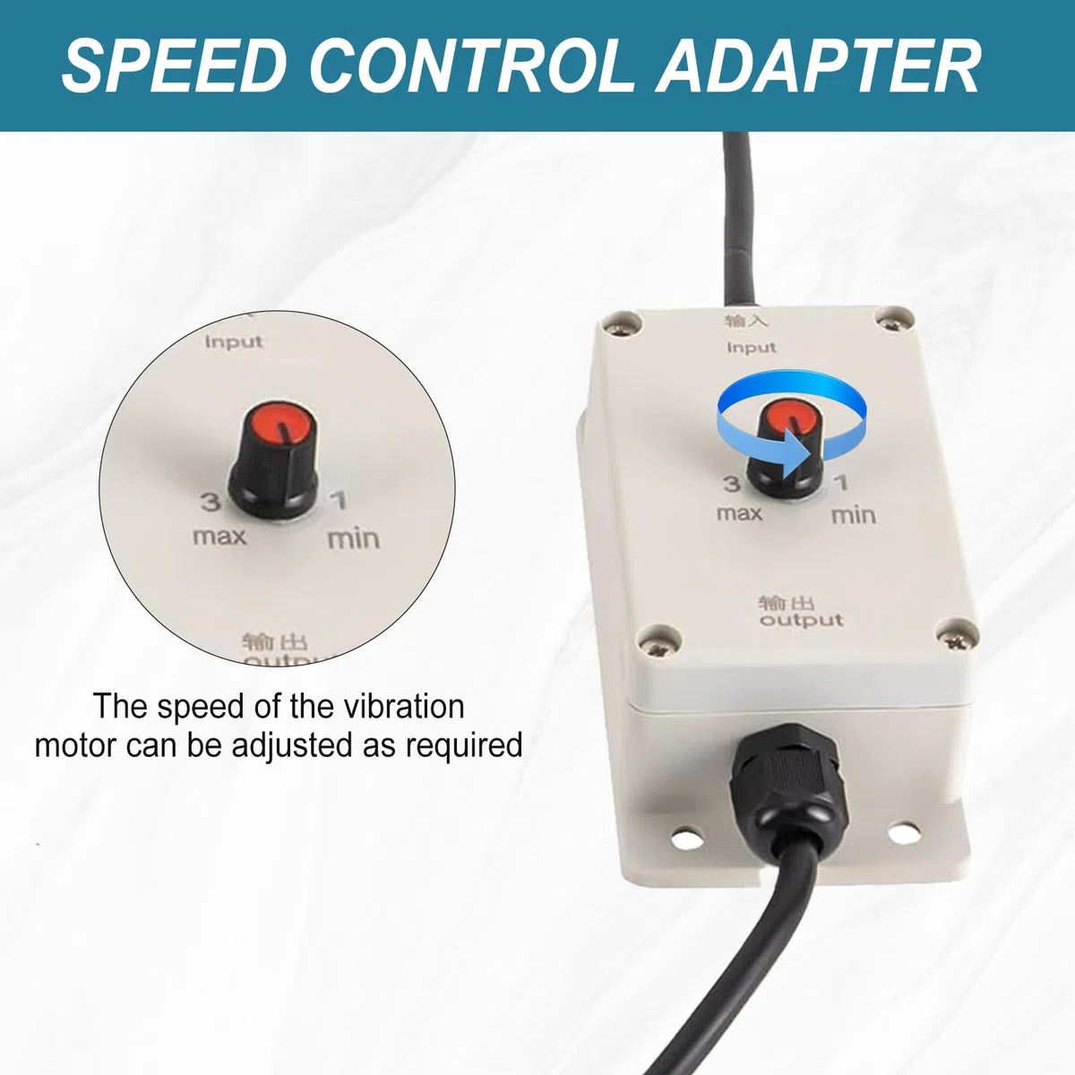 100W Elektrischer Vibrationsmotor, 220V Rüttelmotor aus Aluminiumlegierung mit 0-3000RPM Stufenloser Geschwindigkeitsregler für Bergbau Metallurgie Kohle Elektrizität Bauwesen