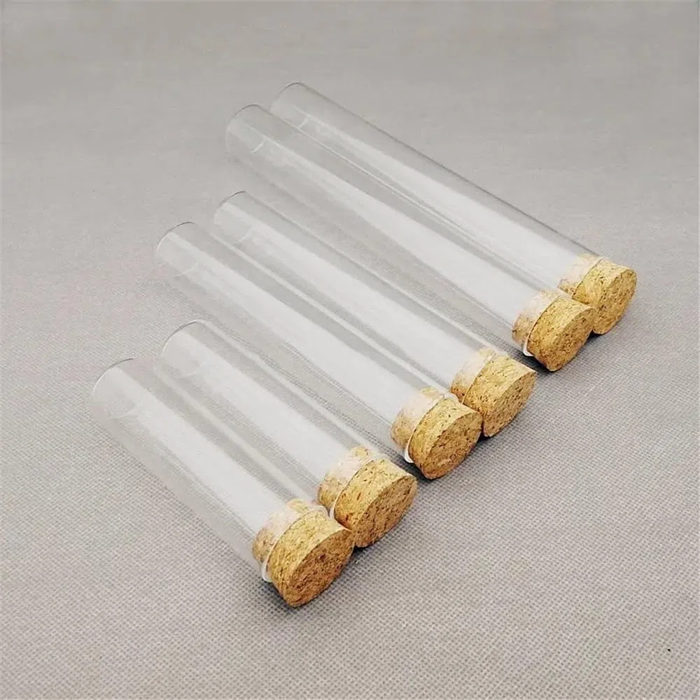 Außendurchmesser 30 mm, flacher Boden, Reagenzglas aus Glas mit Korken, Laborglasreagenz(30x200mm 15pcs)