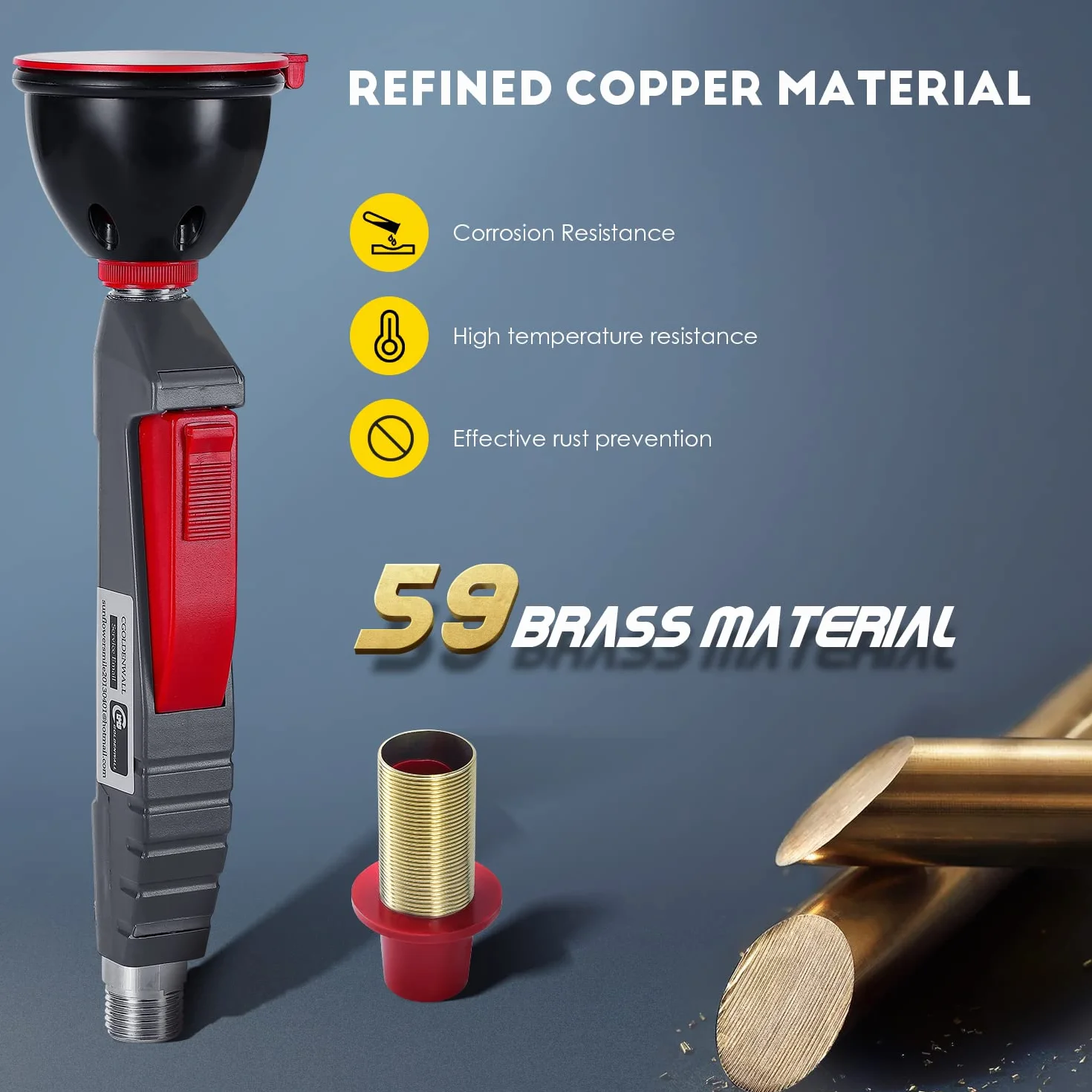CGOLDENWALL Tragbare Handheld Notfall-Augenbrause, Einzeldüse mit Doppelfilter & 1.5m Edelstahlschlauch, Verzinktes Kupfergehäuse, Sofortige Aktivierung für Labor & Industrie