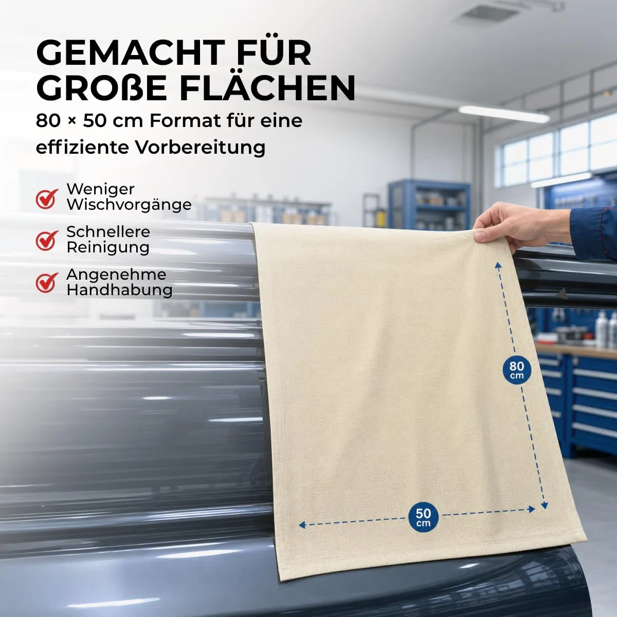 STC Staubbindetuch 10 x 5er Pack (50 Stück) – hochwertiges Honigtuch für Lackierarbeiten – Staubtuch für alle Lackarten geeignet – trocknet Nicht aus – 80 x 50 cm