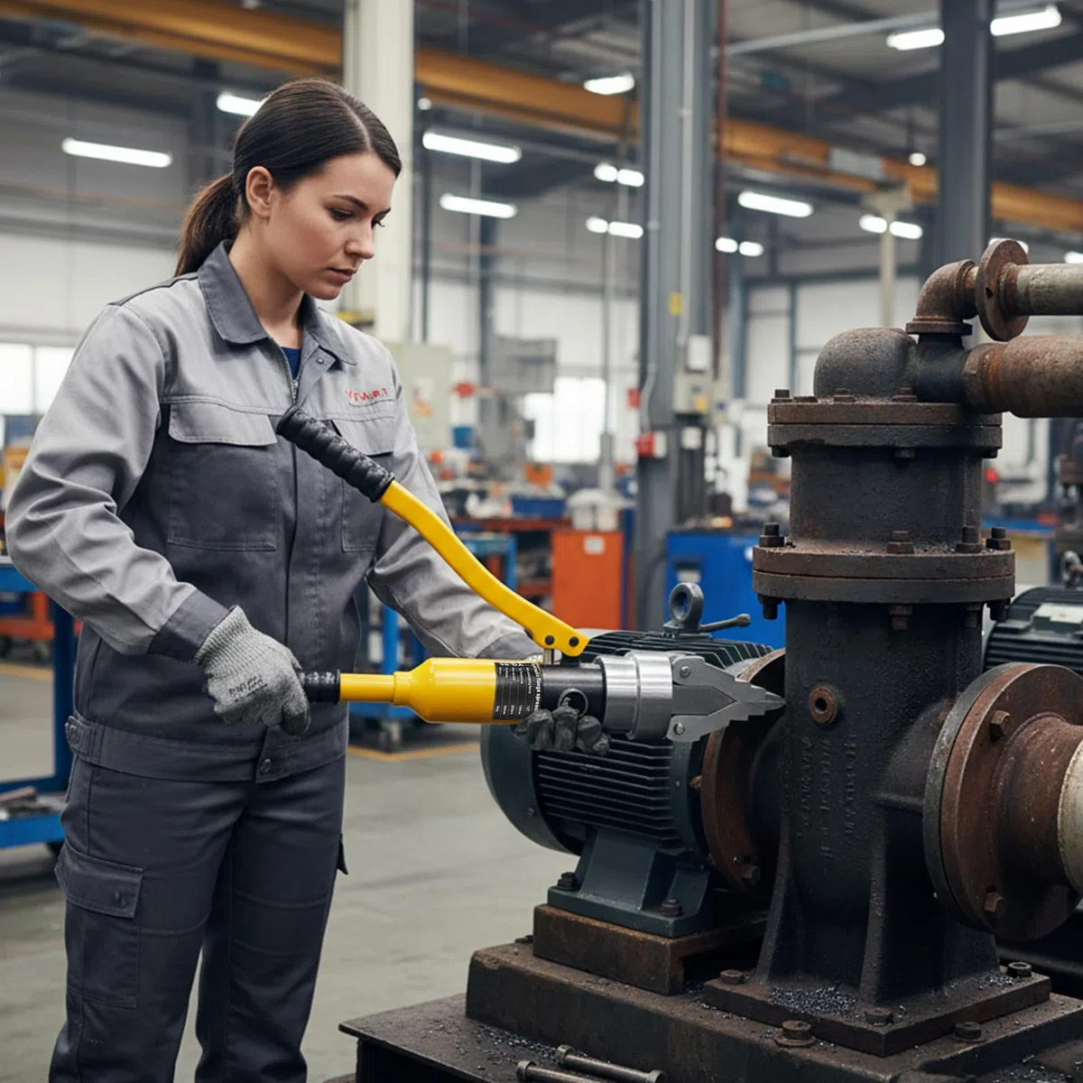12T Hydraulische Flanschspreizer, Hydraulischer Spreizer, Manuelles Hydraulisches Spreizwerkzeug, Tragbarer Integrierter Hydraulikspreizer für Rohrleitungsreparatur Bau