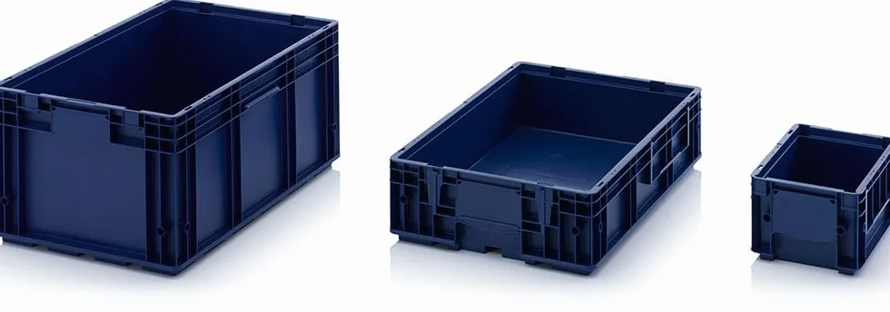 2x R-KLT Behälter 60 x 40 x 28 * Kleinladungsträger blau 60x40x28 Eurobehälter Industrie KLT 6429